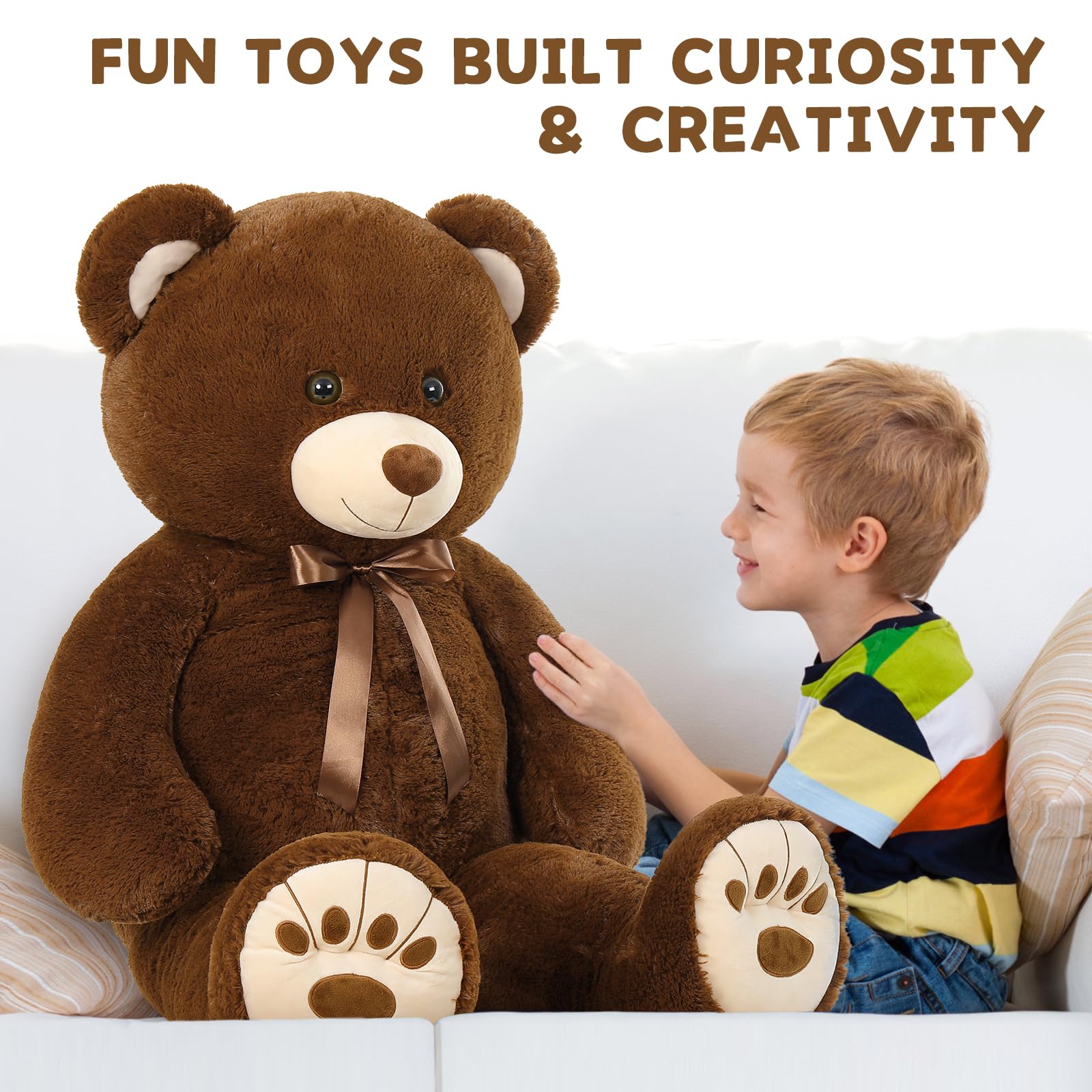 Foto 5 pulgar | Oso De Peluche Morismos Giant 130 Cm, Color Marrón - Venta Internacional.