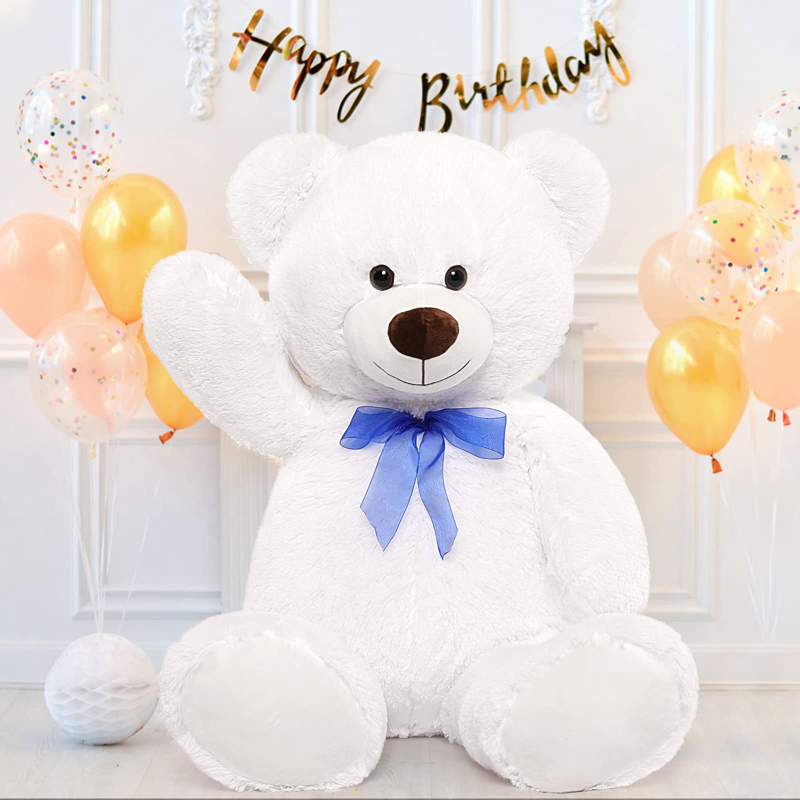 Foto 6 pulgar | Oso De Peluche Morismos Giant, 90 Cm, Blanco, Para Niños - Venta Internacional.