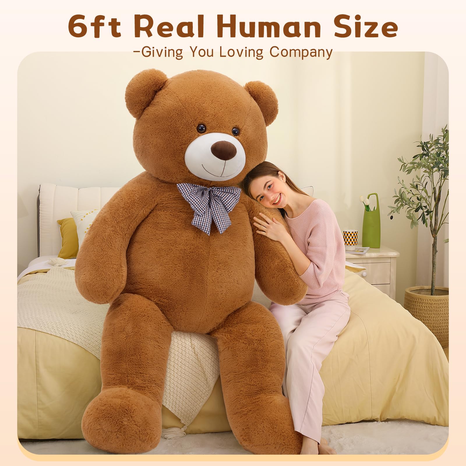Foto 4 pulgar | Oso De Peluche Mao Golan Giant De 180 Cm De Alto, Color Marrón Oscuro, De Peluche - Venta Internacional.