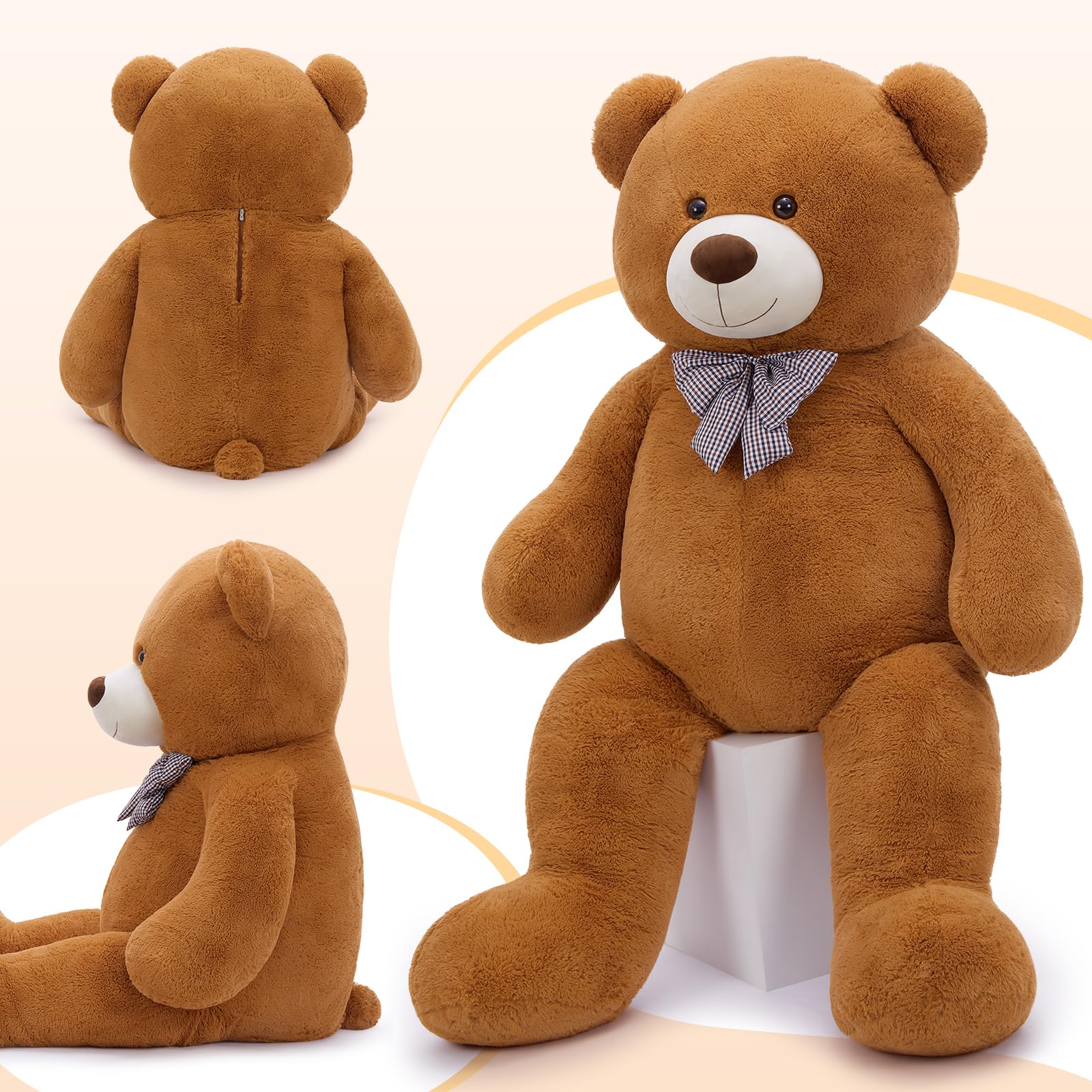 Foto 6 pulgar | Oso De Peluche Mao Golan Giant De 180 Cm De Alto, Color Marrón Oscuro, De Peluche - Venta Internacional.