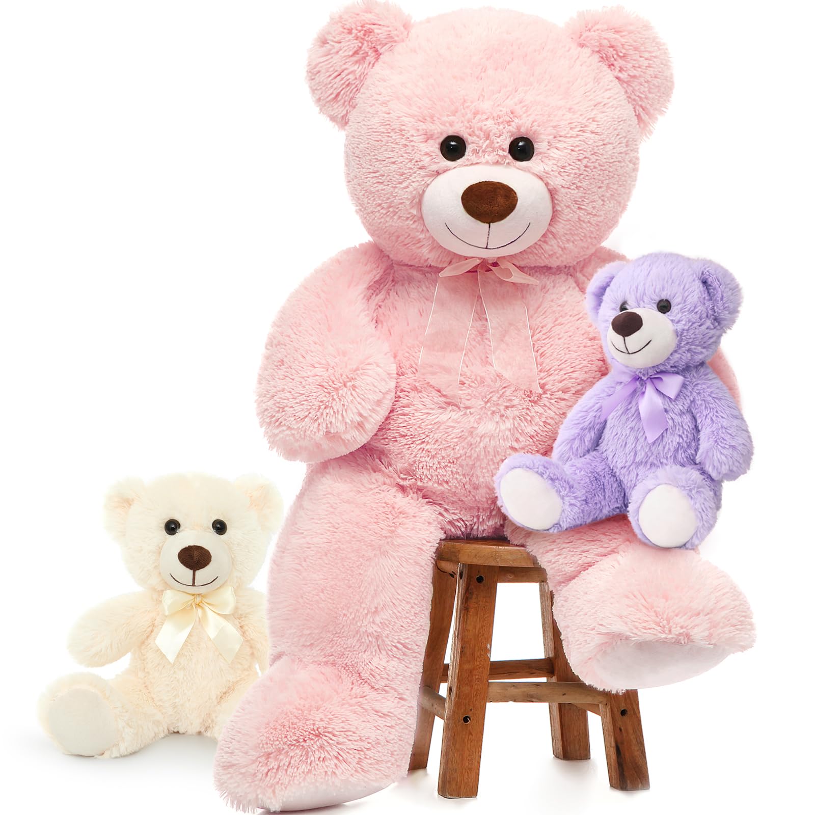 Foto 2 pulgar | Oso De Peluche Gigante Morismos Con Bebés Rosa 90 Cm - Venta Internacional.