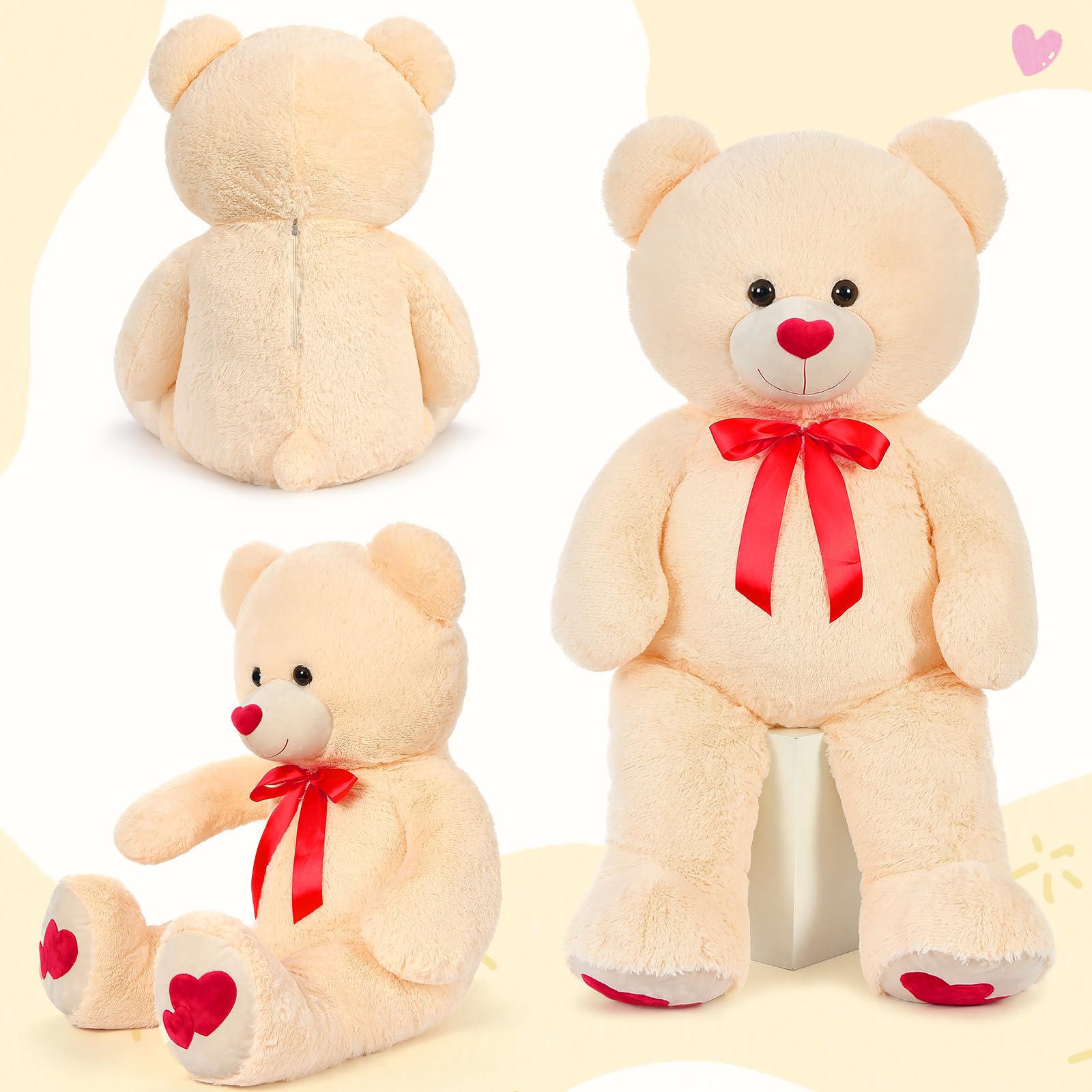 Foto 3 pulgar | Oso De Peluche Gigante Maogolan De 42 Cm Con Huellas De Corazón - Venta Internacional.