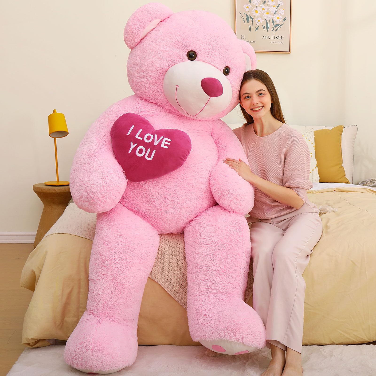 Foto 3 pulgar | Oso De Peluche Mao Golan Giant 180 Cm Con Texto En Forma De Corazón Rojo Y Rosa - Venta Internacional.