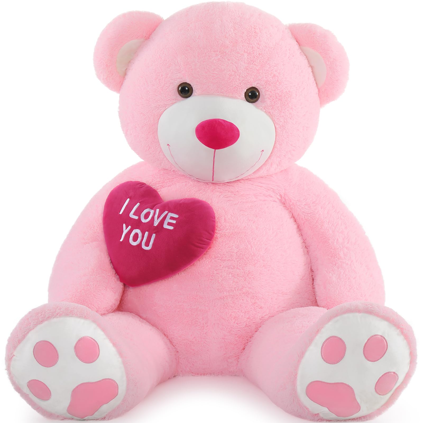 Foto 7 | Oso De Peluche Mao Golan Giant 180 Cm Con Texto En Forma De Corazón Rojo Y Rosa - Venta Internacional.