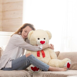 Foto 3 | Peluche Con Forma De Oso De Peluche Hollyhome, 90 Cm, Con Corazón Rojo - Venta Internacional.