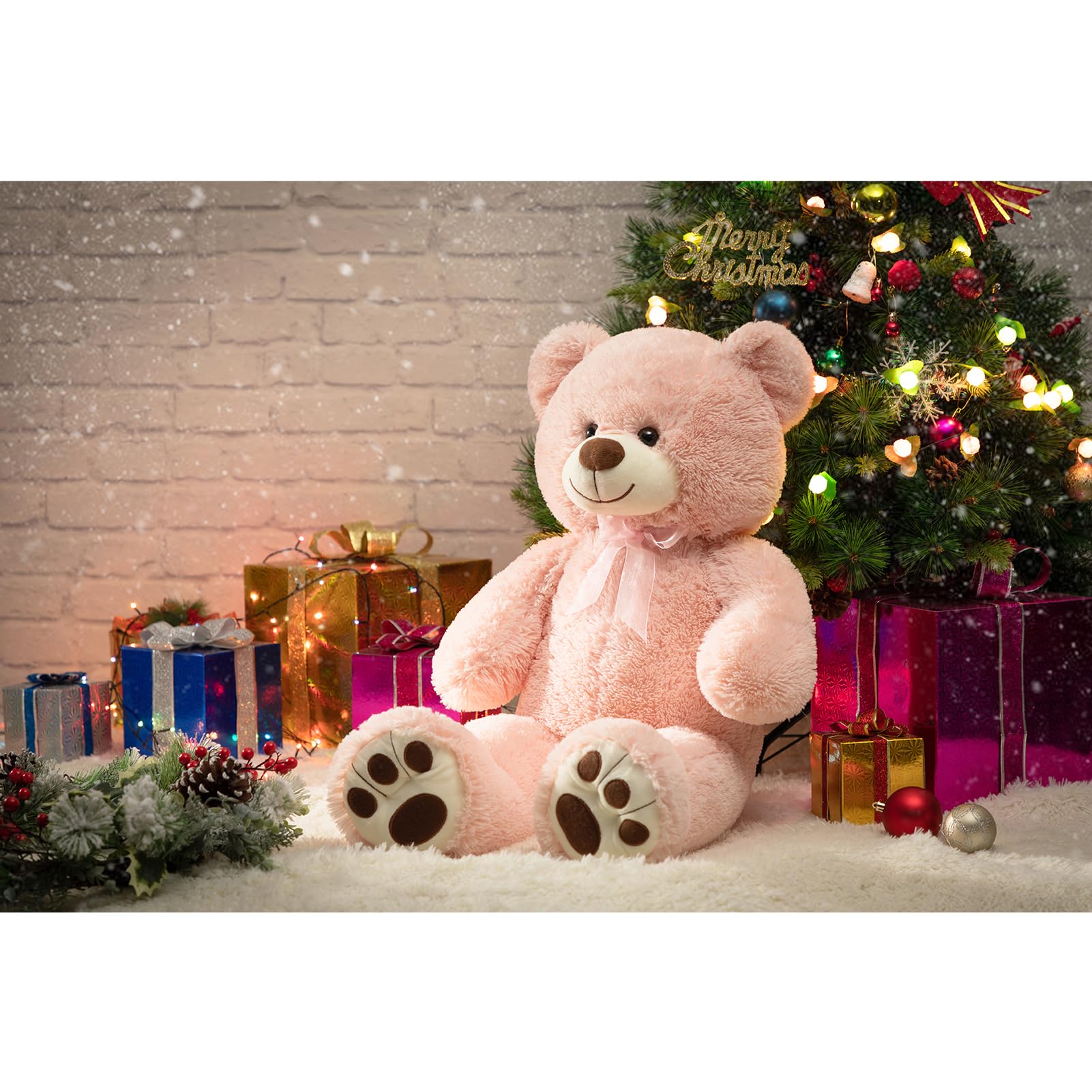 Foto 3 pulgar | Peluche Con Forma De Oso De Peluche Hollyhome, 36 Pulgadas, Rosa - Venta Internacional.