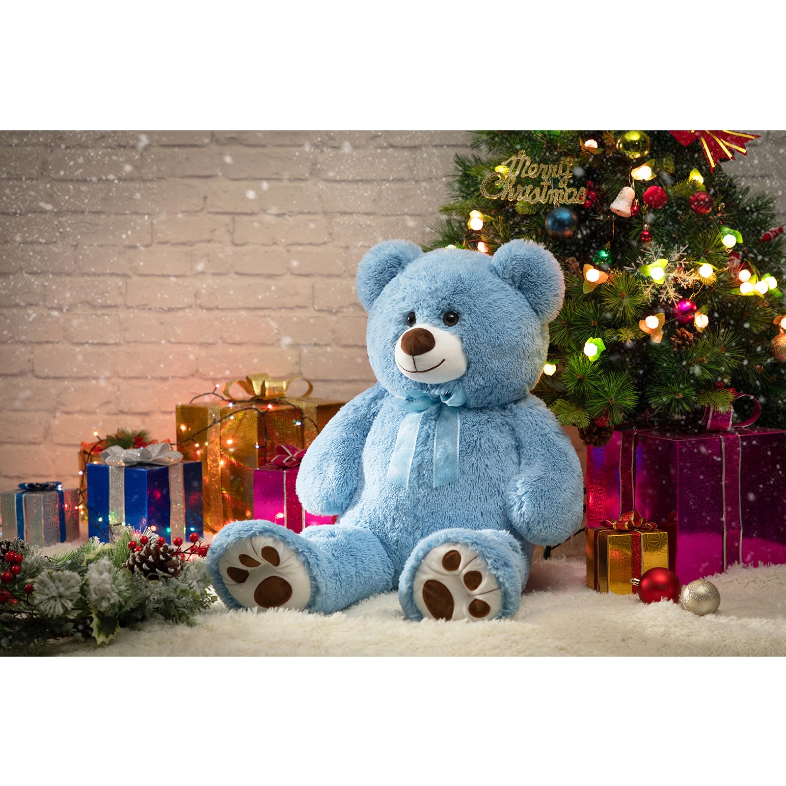 Foto 2 | Peluche Con Forma De Oso De Peluche Hollyhome, 36 Pulgadas, Azul - Venta Internacional.