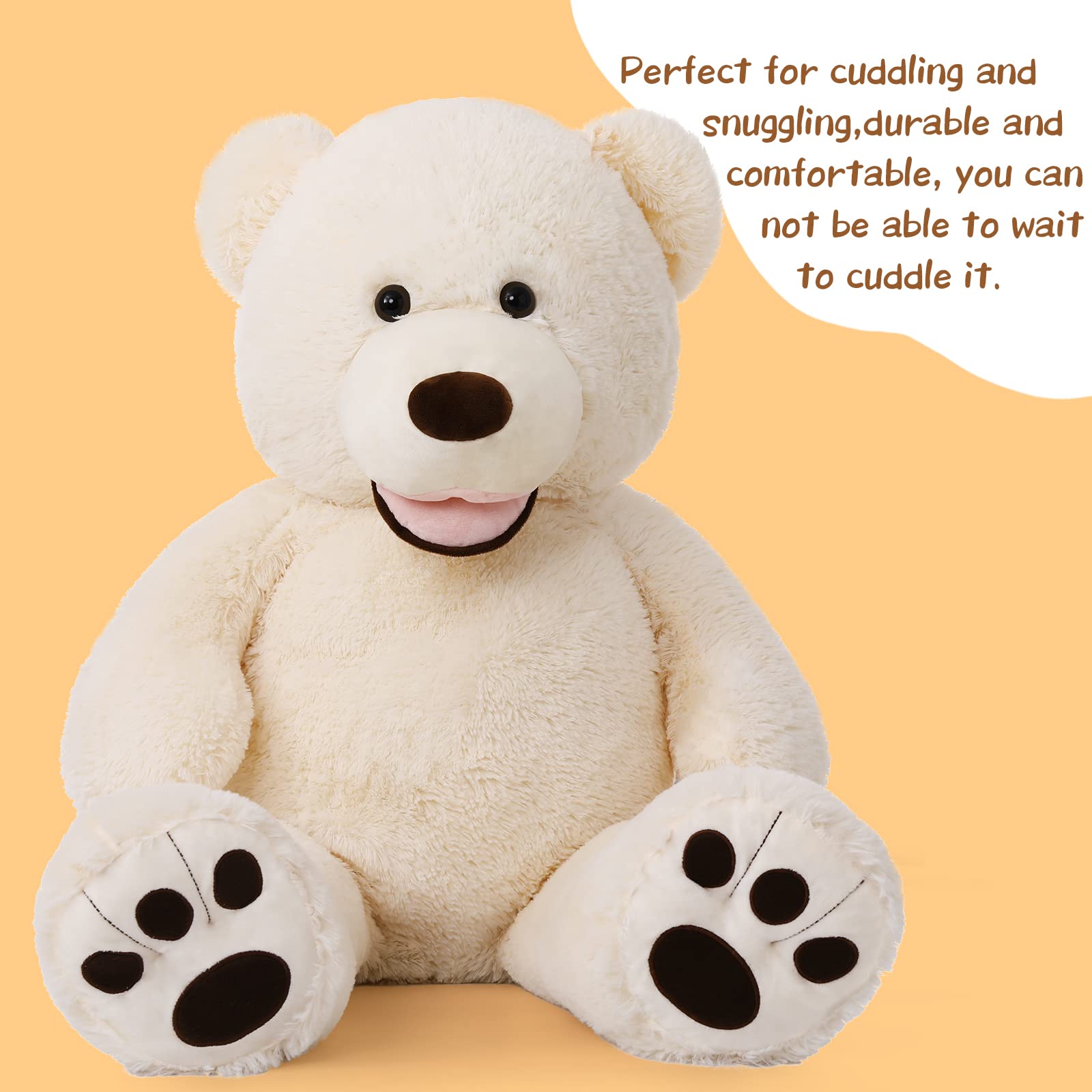 Foto 5 pulgar | Peluche Gigante De Peluche Morismos De Peluche Beige De 100 Cm Para Niños Y Regalo - Venta Internacional.