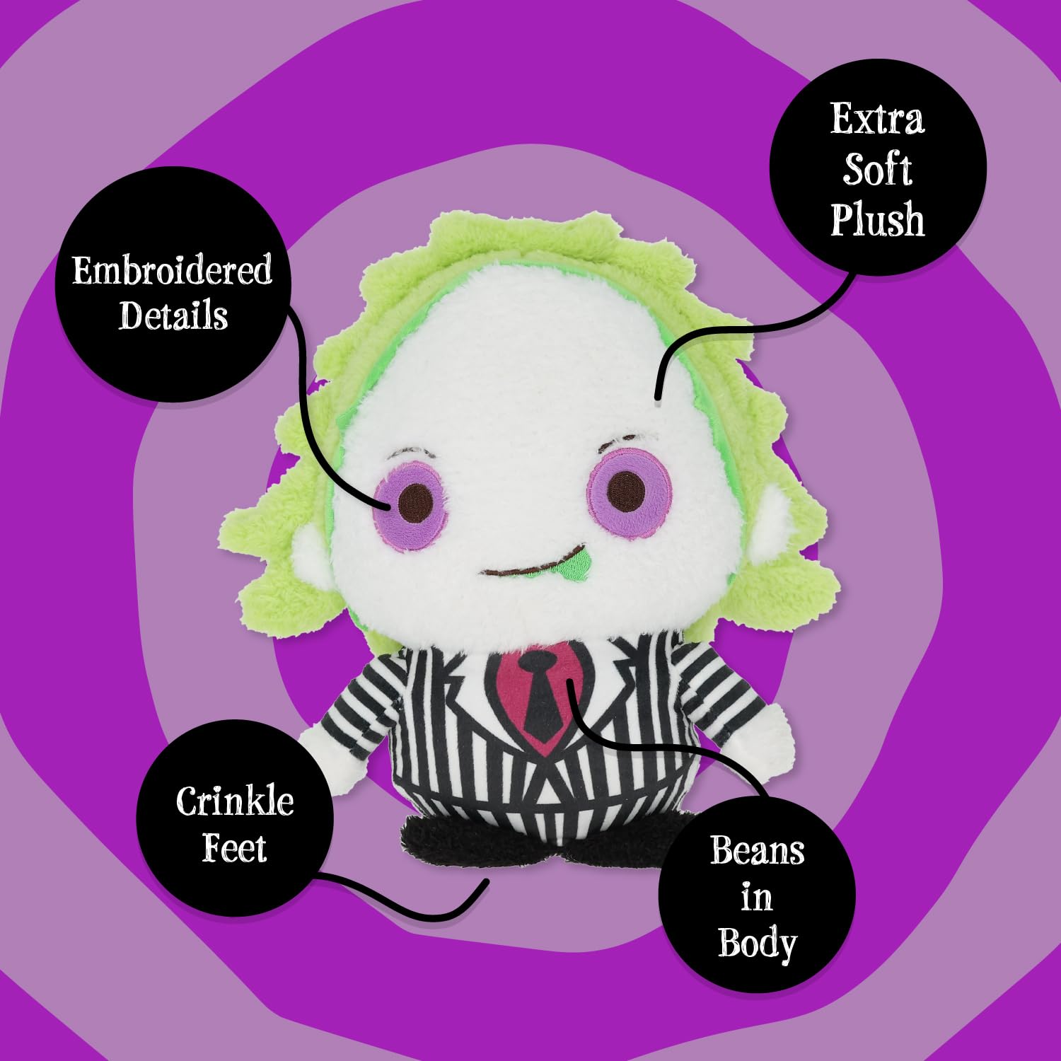 Foto 4 pulgar | Peluche De Peluche Warner Bros. Beetlejuice 30 Cm - Venta Internacional.