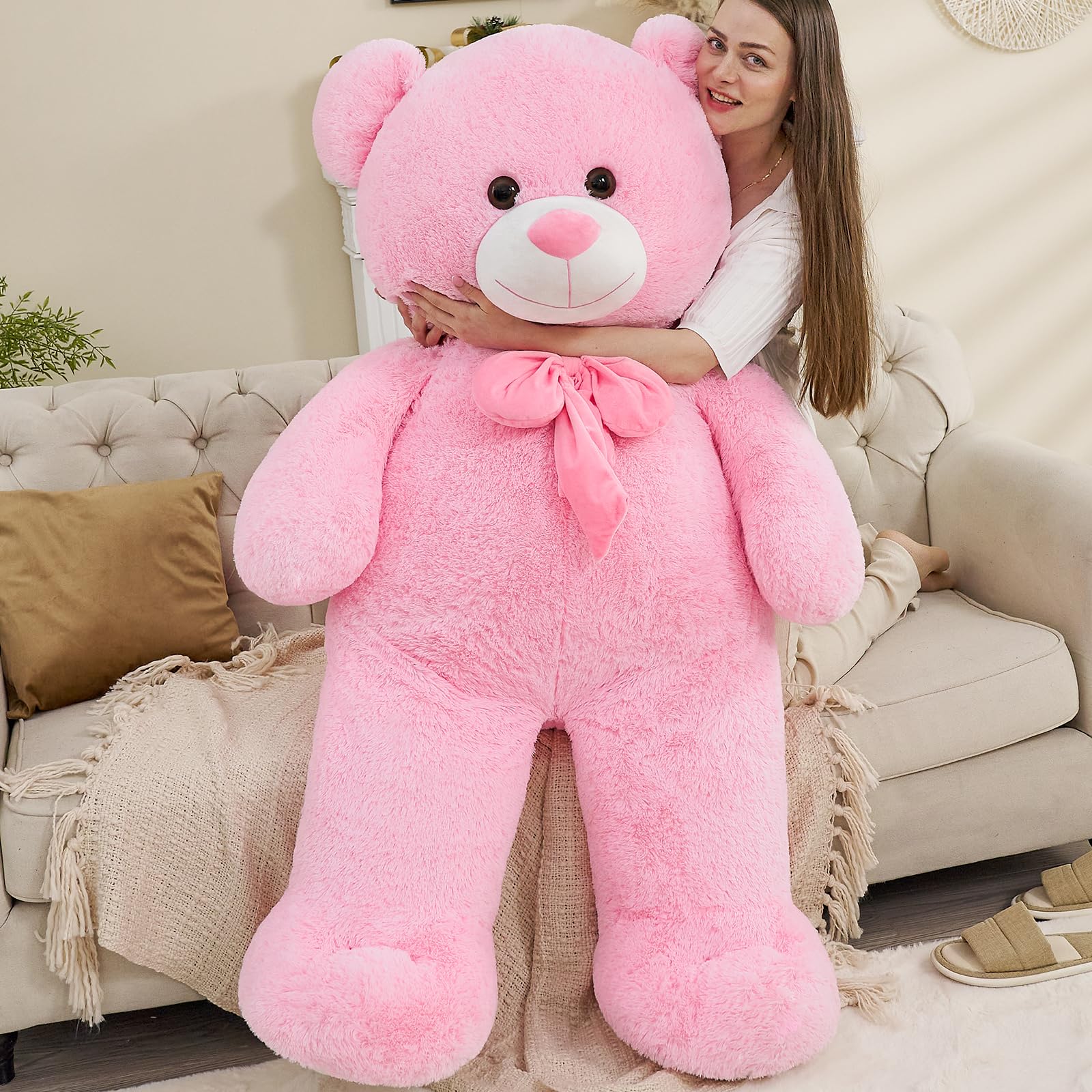 Foto 3 pulgar | Oso De Peluche Tezituor Gigante Rosa 150 Cm Para Niños - Venta Internacional.