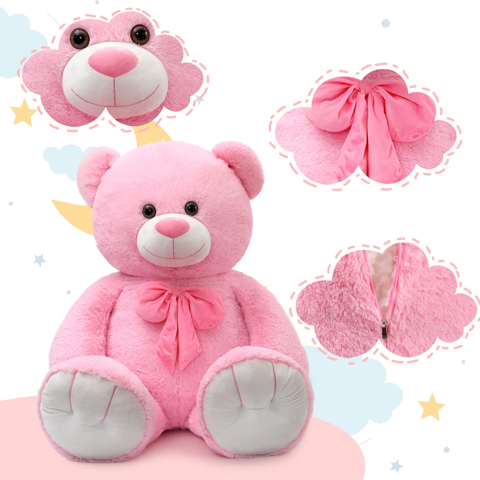 Foto 5 pulgar | Oso De Peluche Tezituor Gigante Rosa 150 Cm Para Niños - Venta Internacional.