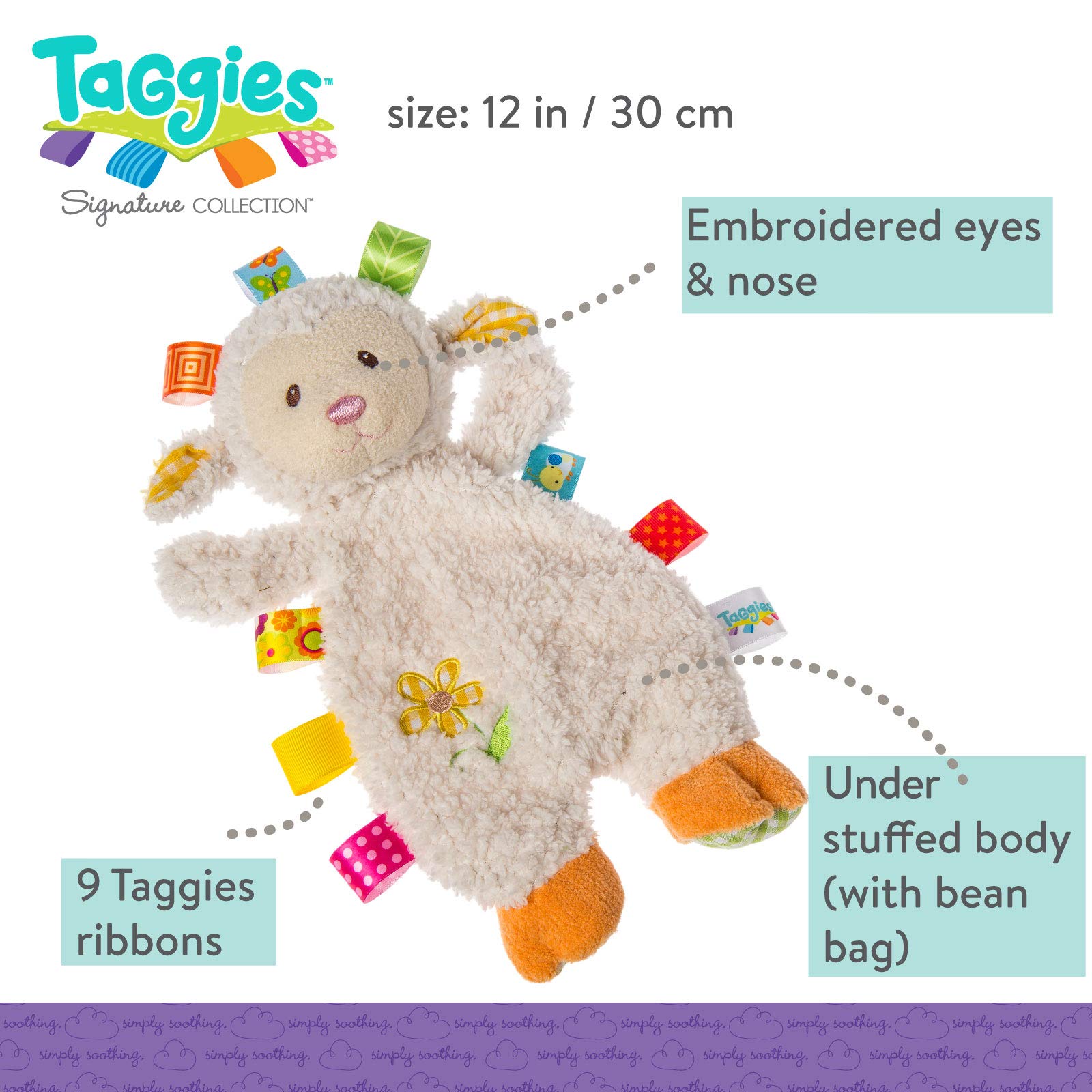 Foto 4 pulgar | Lovey Toy Taggies Sherbet Lamb, 30 Cm, Paquete De 1 Lulujo - Venta Internacional.