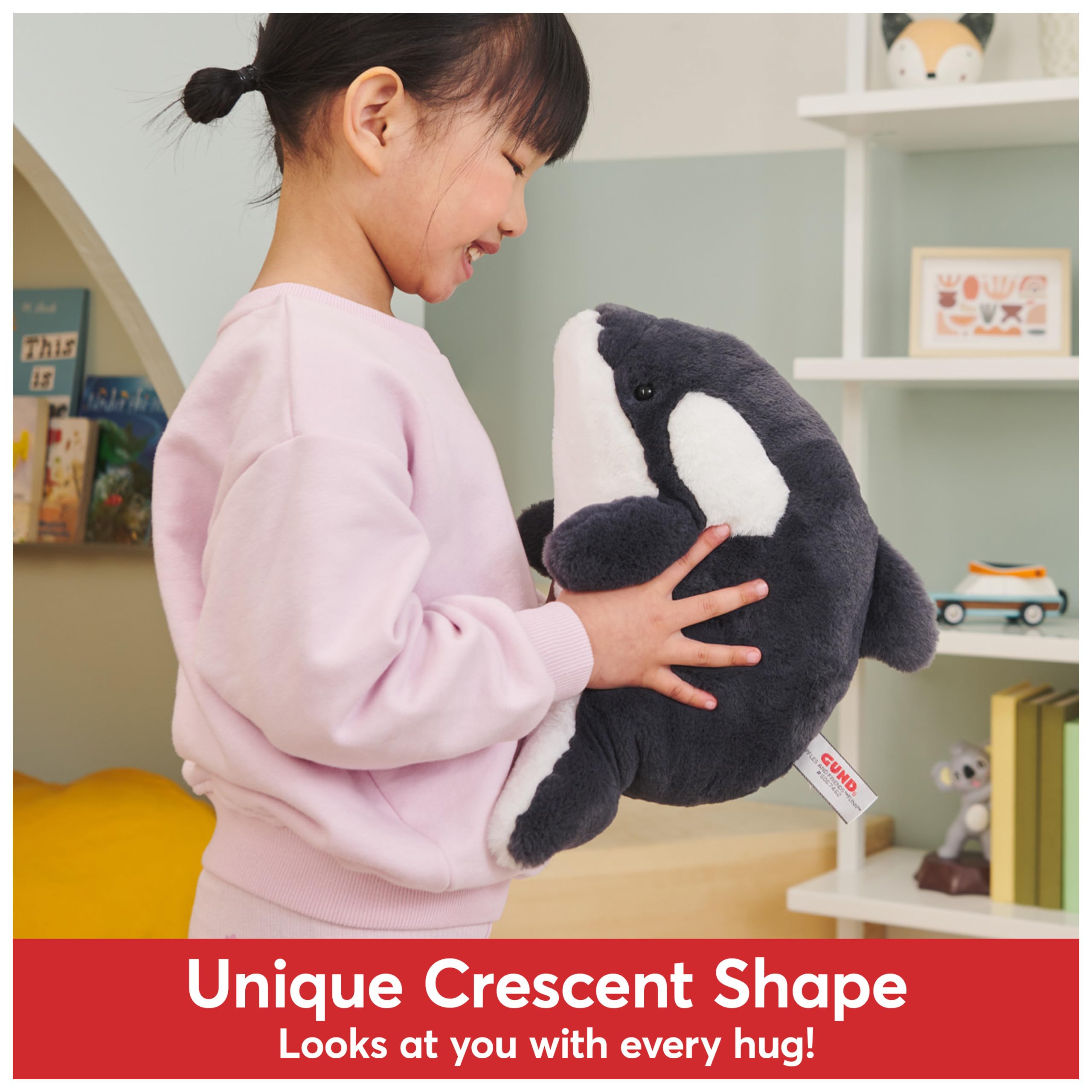 Foto 7 pulgar | Peluche Gund Flynn Orca Whale De 25 Cm En Blanco Y Negro Para Más De 1 Año - Venta Internacional.