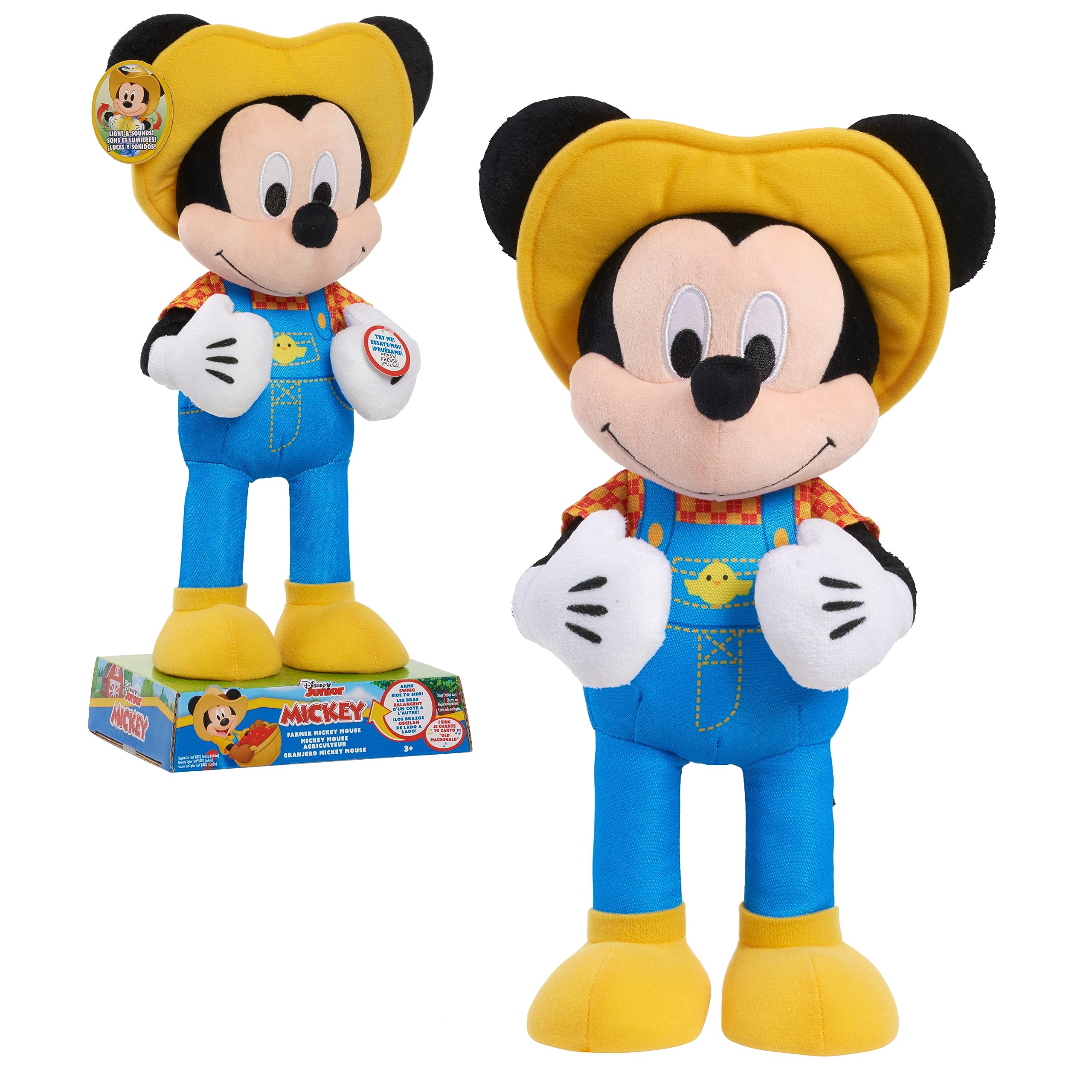 Foto 2 pulgar | Peluche Disney Junior Farmer Mickey Mouse Con Luces Y Sonido - Venta Internacional.