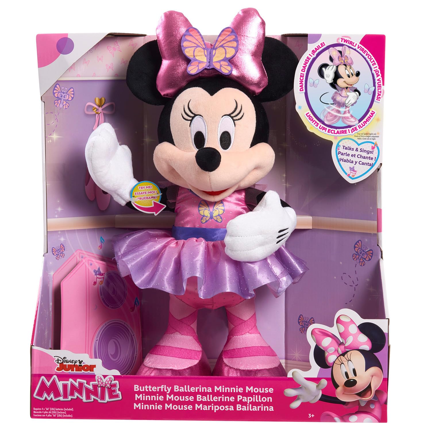 Foto 2 pulgar | Peluche Just Play Disney Junior Minnie Butterfly Ballerina - Venta Internacional.