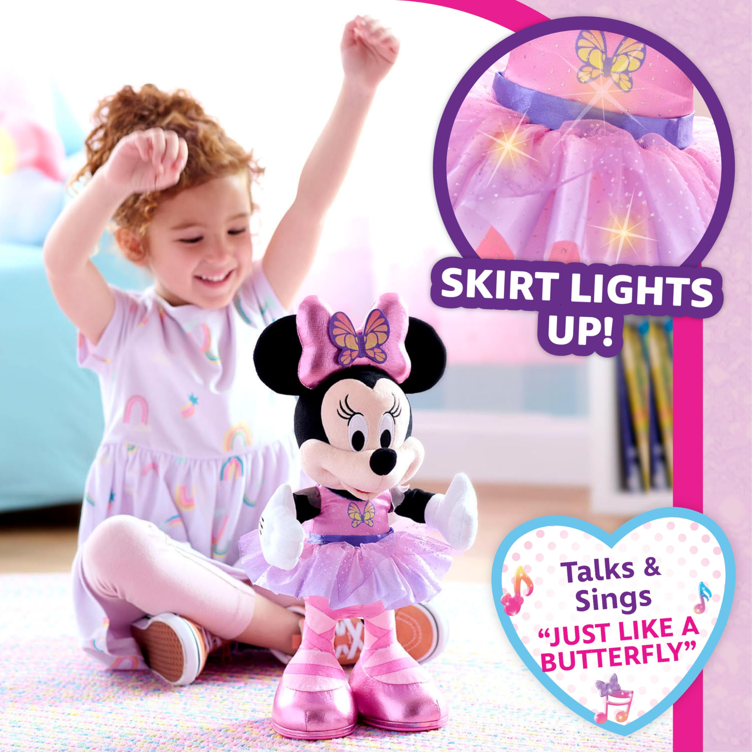 Foto 3 pulgar | Peluche Just Play Disney Junior Minnie Butterfly Ballerina - Venta Internacional.