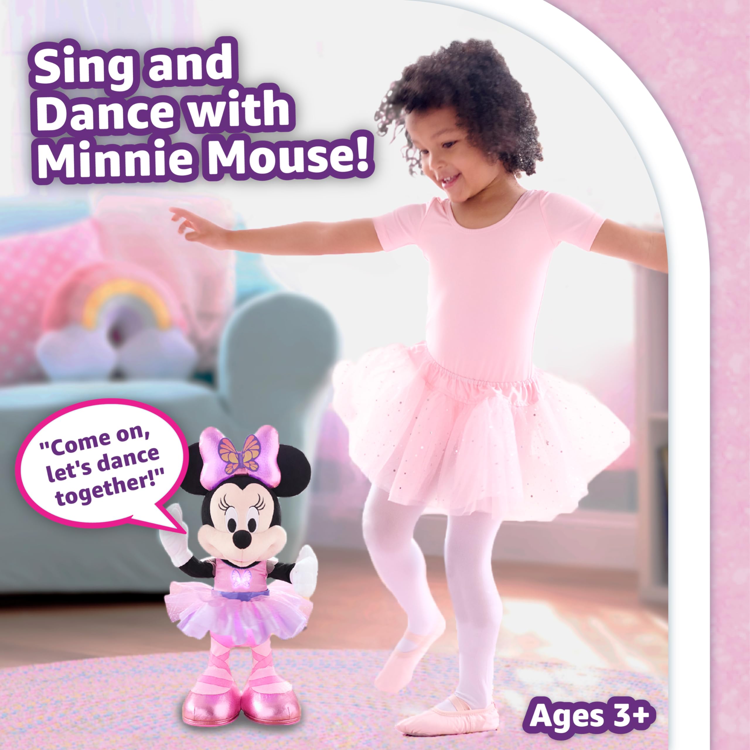 Foto 5 pulgar | Peluche Just Play Disney Junior Minnie Butterfly Ballerina - Venta Internacional.