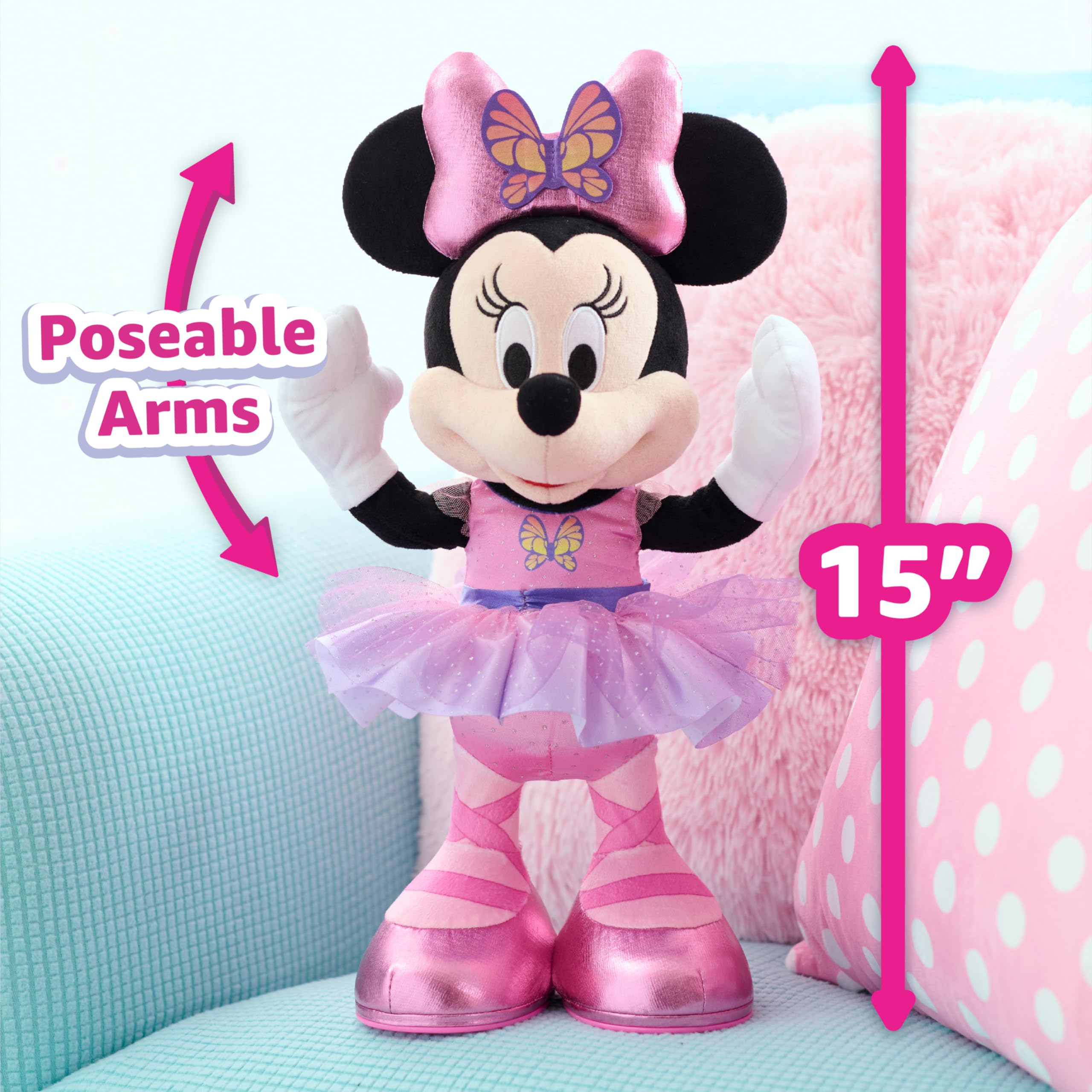 Foto 6 pulgar | Peluche Just Play Disney Junior Minnie Butterfly Ballerina - Venta Internacional.