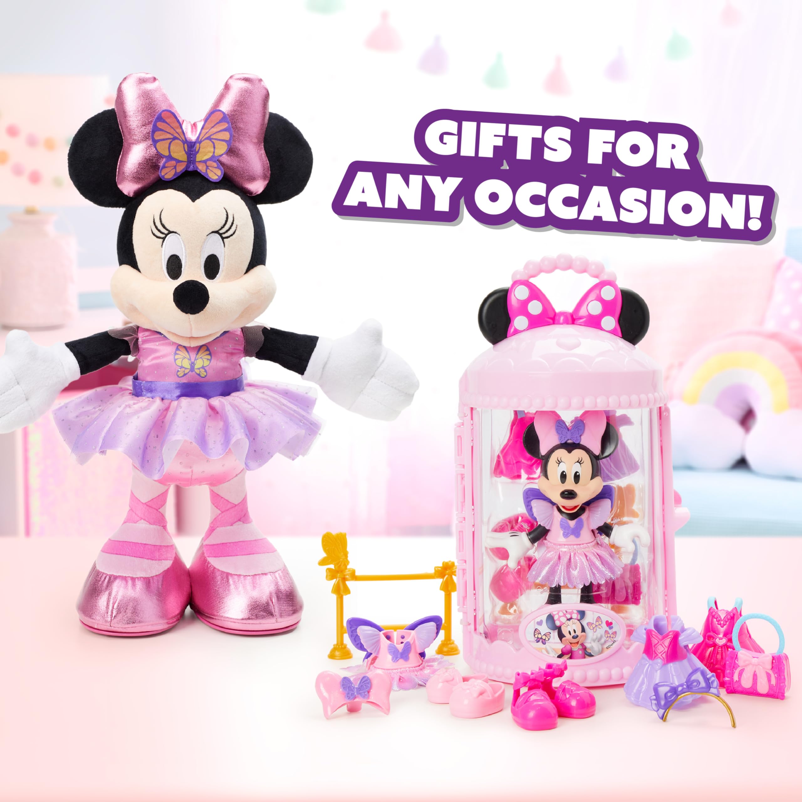 Foto 7 pulgar | Peluche Just Play Disney Junior Minnie Butterfly Ballerina - Venta Internacional.