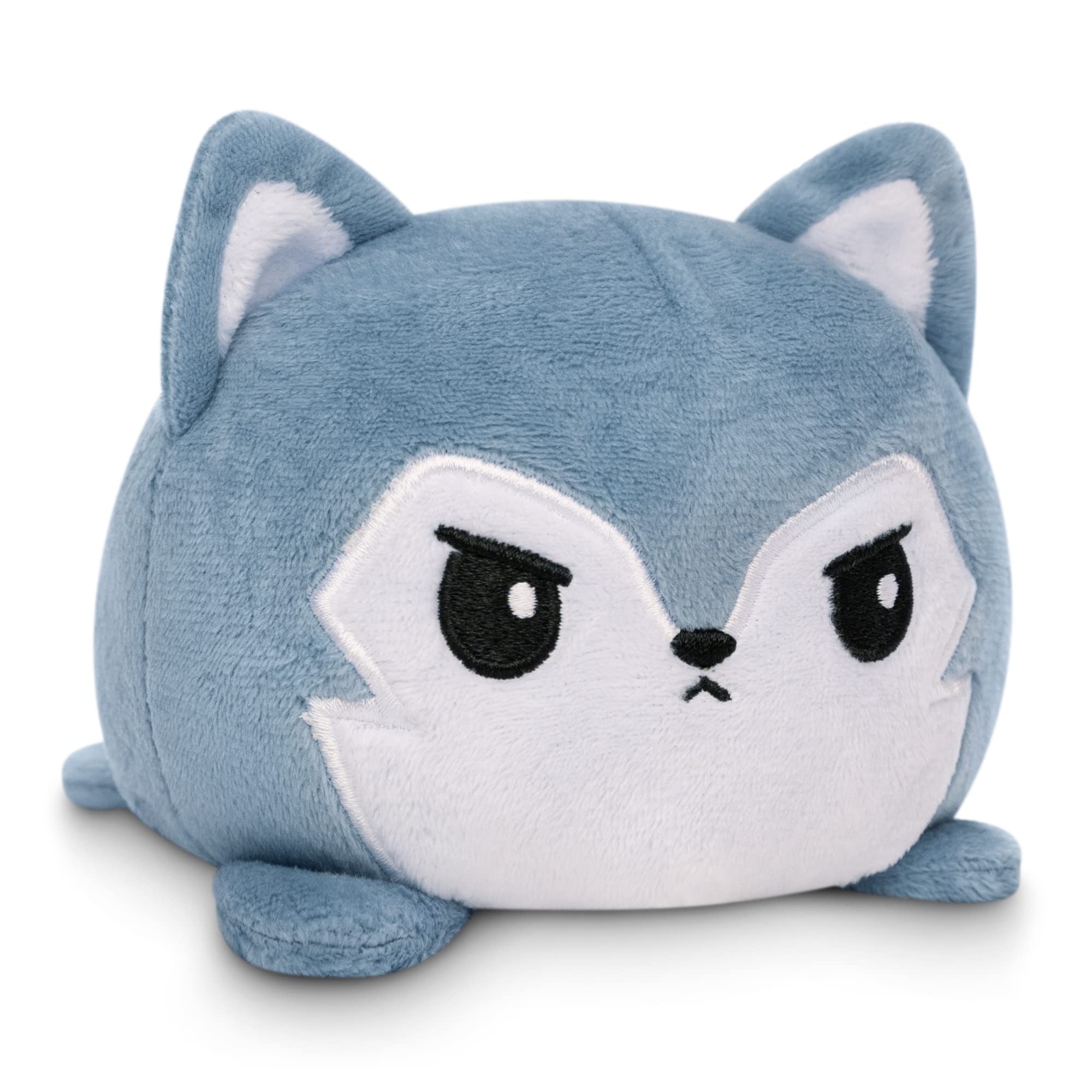 Peluche Con Forma De Tortuga, Reversible, Diseño De Lobo, Gris Borroso, 10 Cm - Venta Internacional.