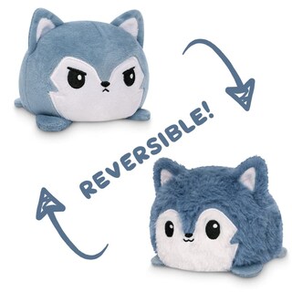 Foto 3 | Peluche Con Forma De Tortuga, Reversible, Diseño De Lobo, Gris Borroso, 10 Cm - Venta Internacional.