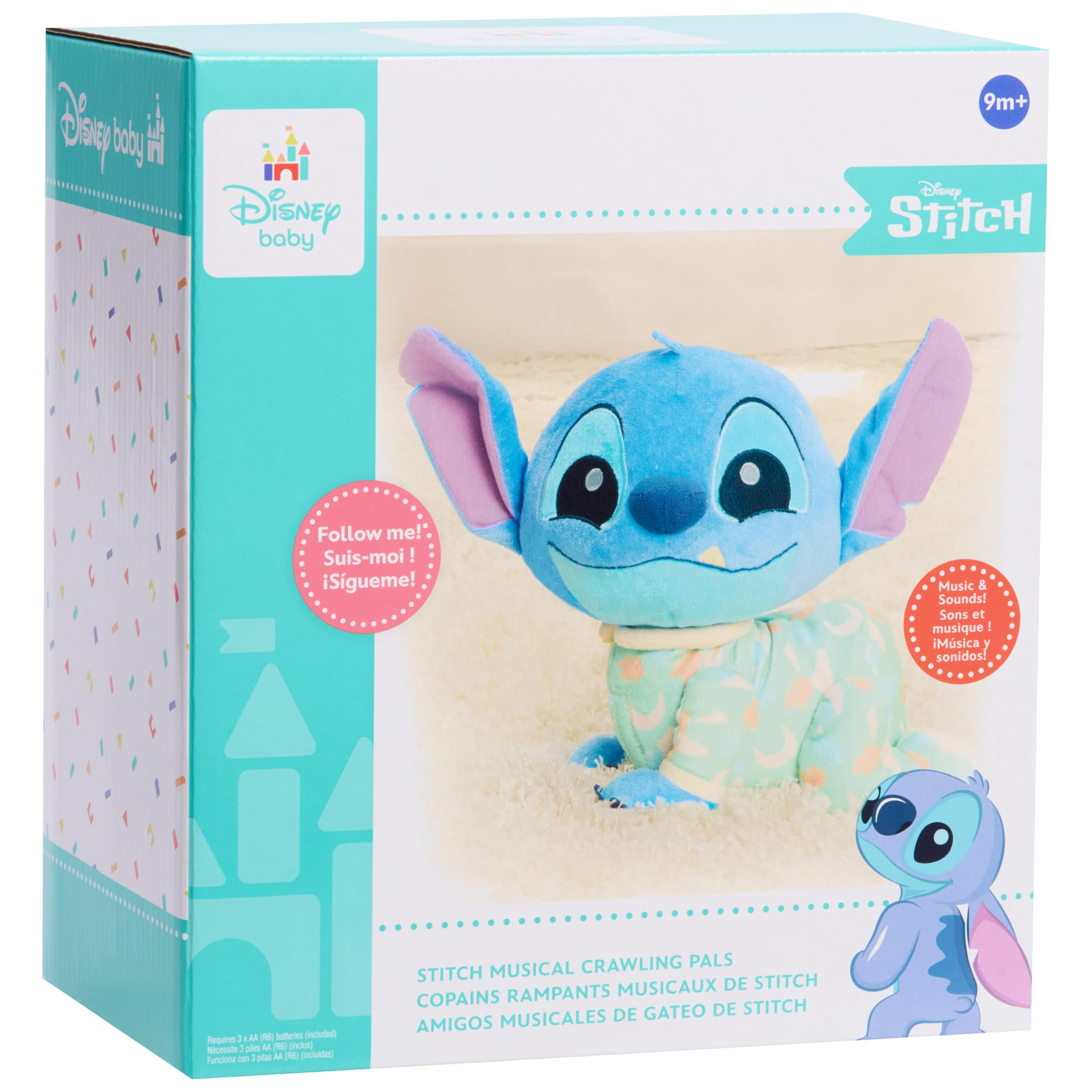 Foto 2 pulgar | Juguete De Peluche Just Play Disney Baby Musical Crawling Pal Stitch - Venta Internacional.