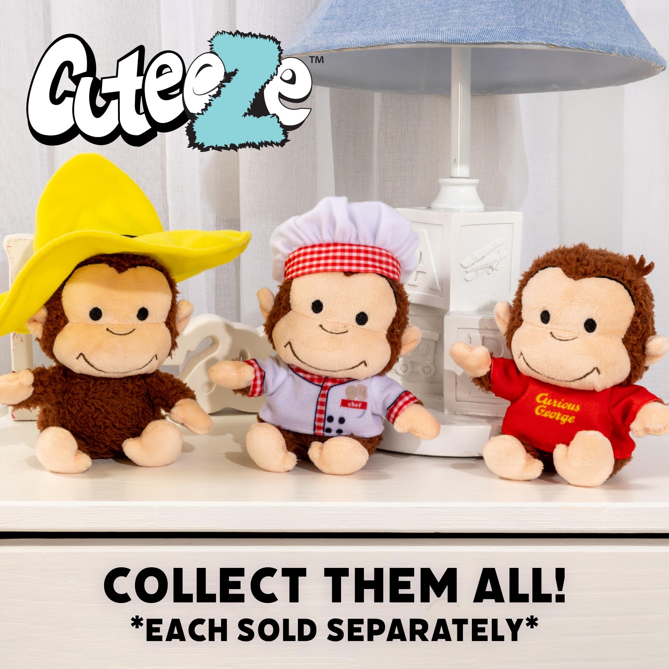 Foto 6 pulgar | Peluche De Peluche Curious George Cuteeze Monkey, 18 Cm, Para Niños - Venta Internacional.