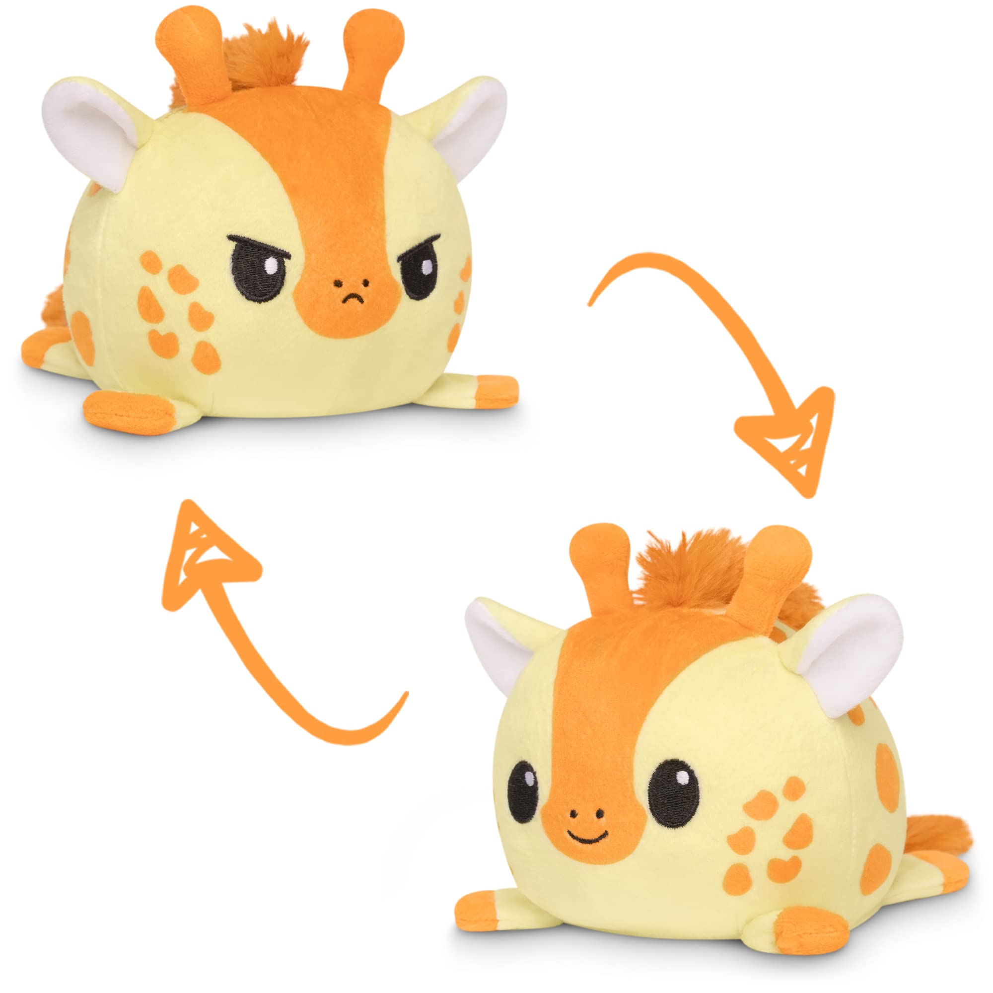 Juguete De Peluche Teeturtle Reversible Jiraffe Happy + Angry Orange - Venta Internacional.