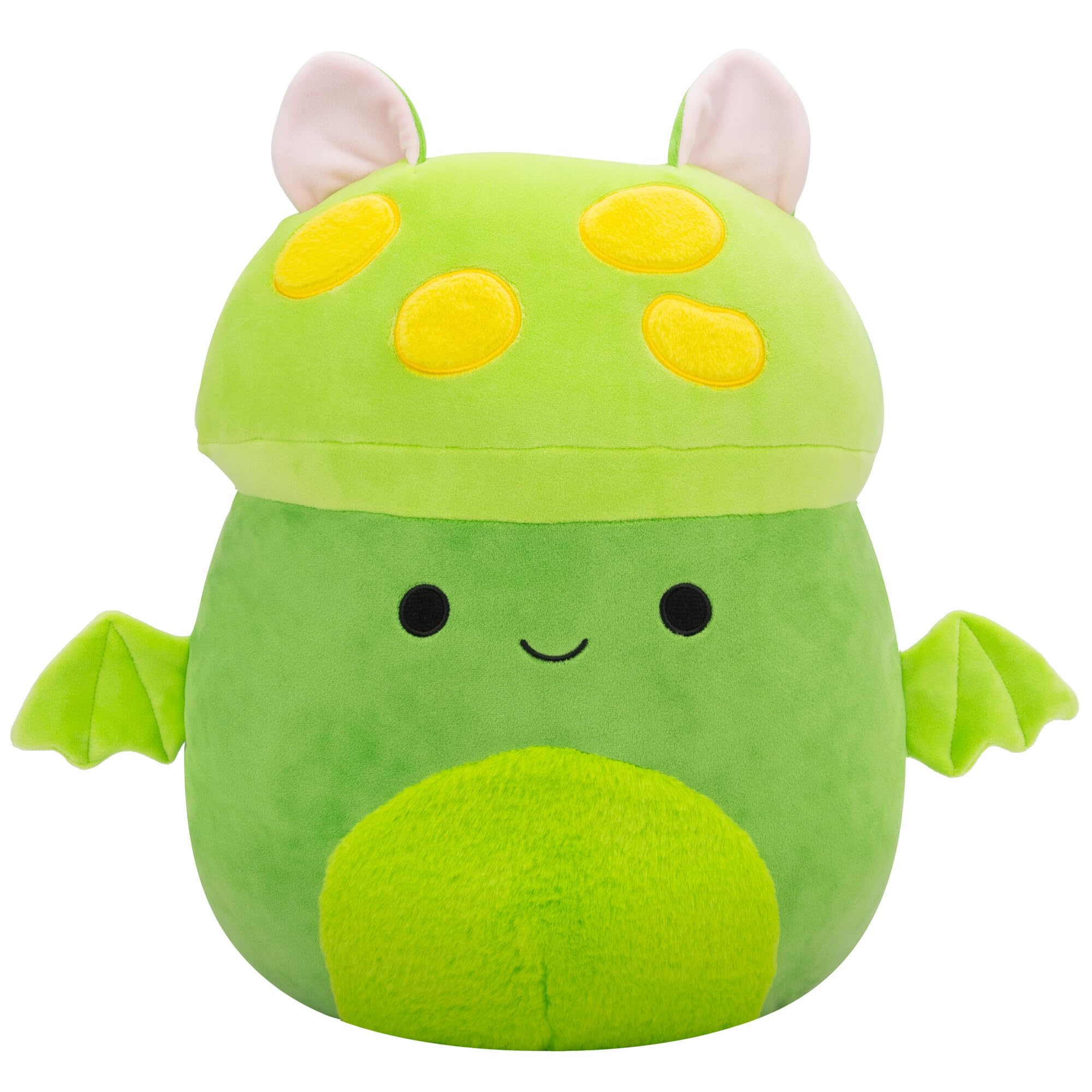 Murciélago En Forma De Hongo Plush Squishmallows Original Earling, Color Verde Neón - Venta Internacional.