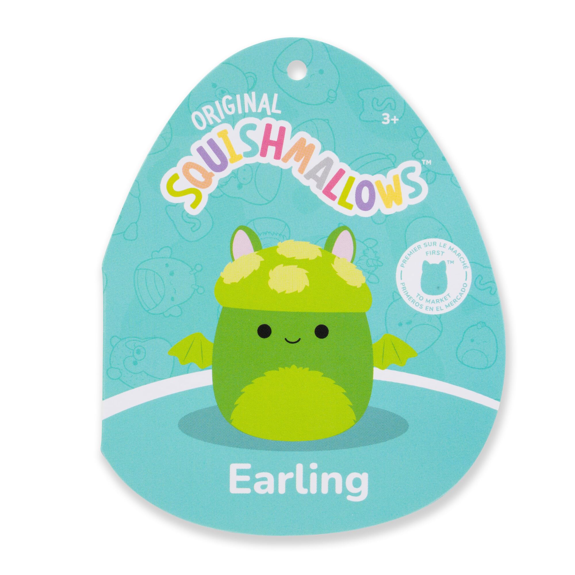 Foto 4 pulgar | Murciélago En Forma De Hongo Plush Squishmallows Original Earling, Color Verde Neón - Venta Internacional.