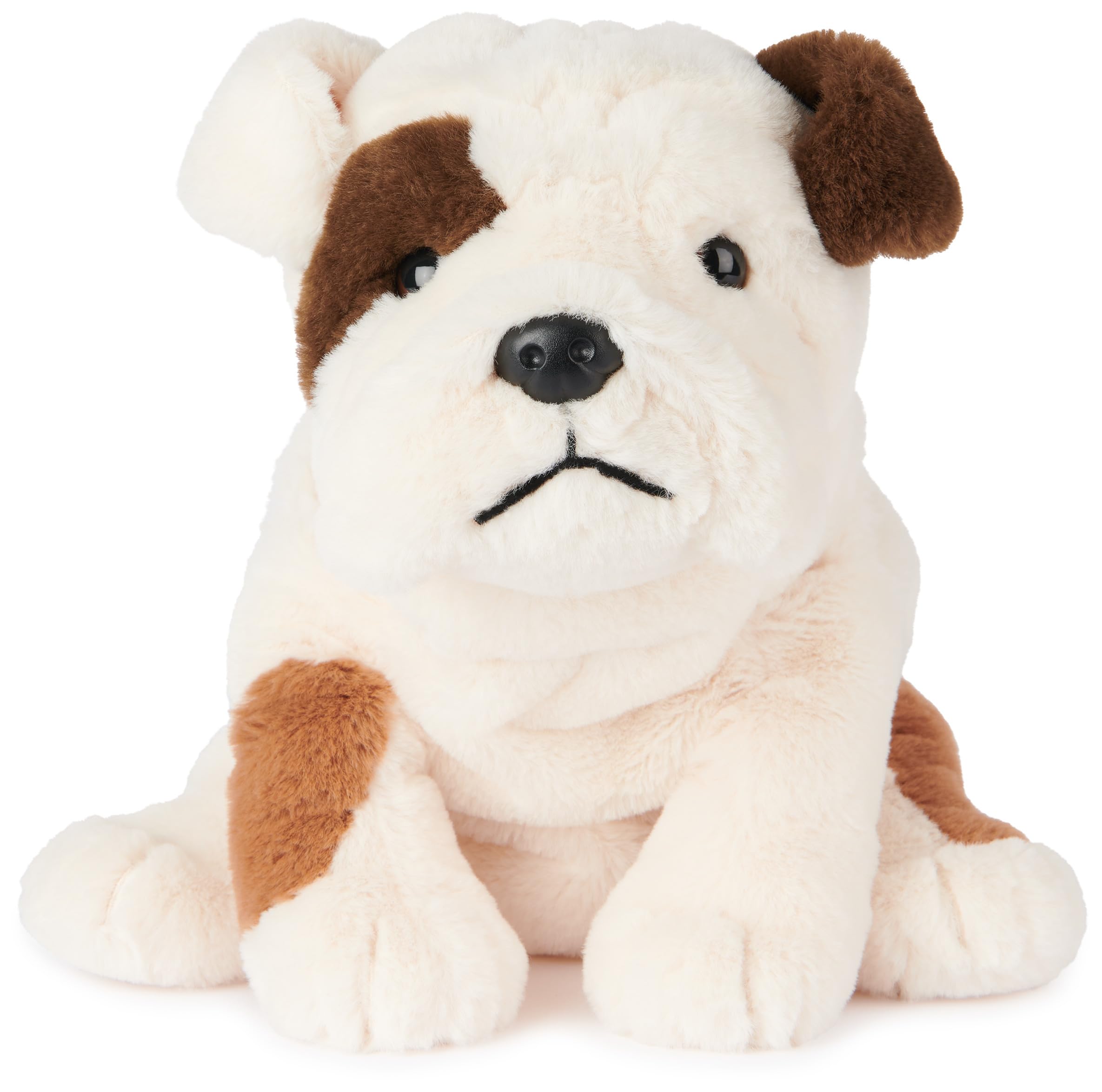 Tostada De Peluche Con Forma De Cachorro De Bulldog Gund Para Niños De 1 Año O Más, Color Marrón Y Blanco -