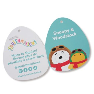 Foto 5 | Plush Squishmallows Original Peanuts Aviator Snoopy De 20 Cm Con Woodstock, Paquete De 2 - Venta Internacional.