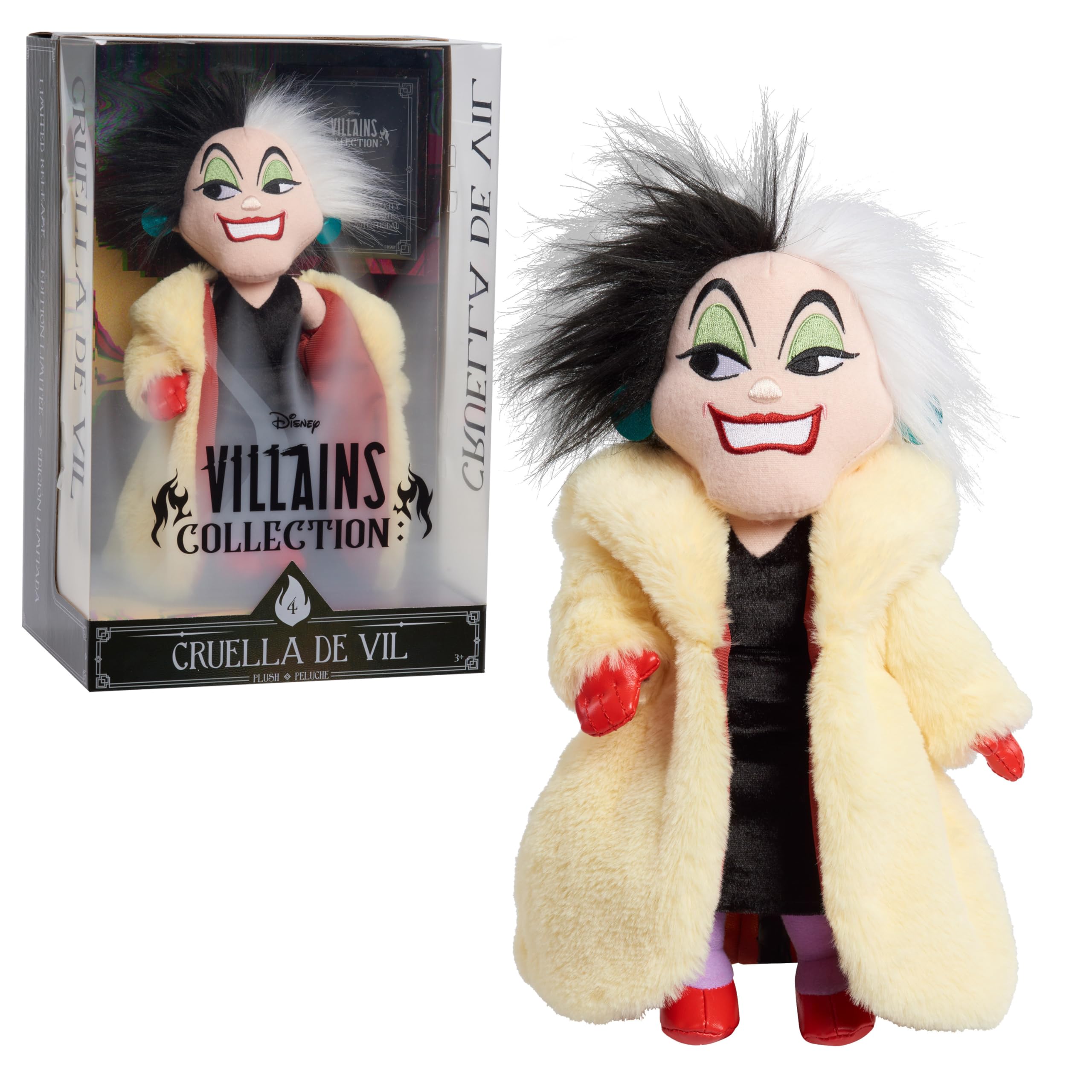 Peluche De Just Play Disney Villains Cruella De Vil, 33 Cm - Venta Internacional.