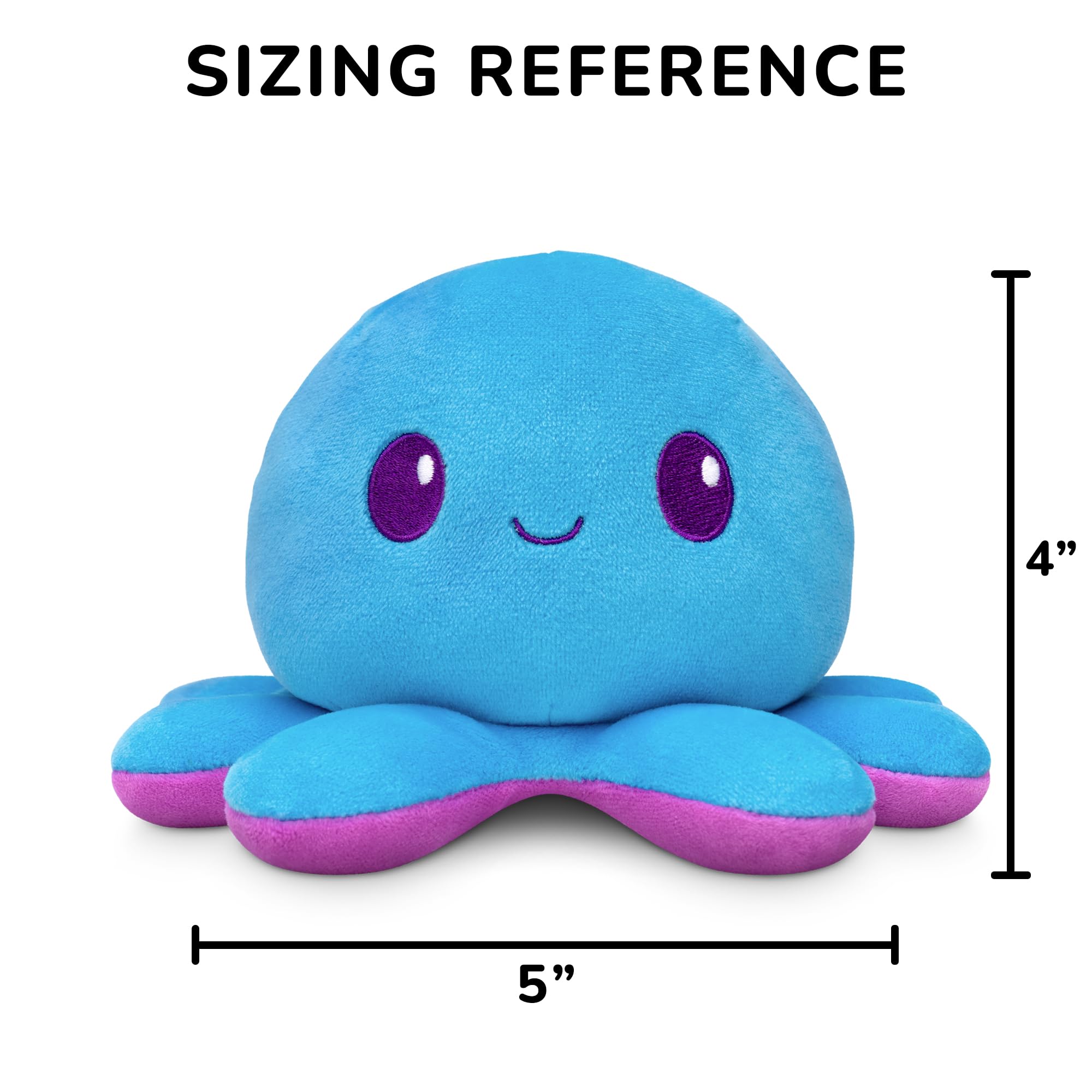 Foto 5 pulgar | Peluche Teeturtle 4 Reversible Con Forma De Pulpo Morado/azul, 10 Cm - Venta Internacional.