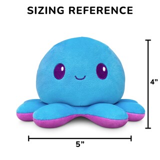 Foto 4 | Peluche Teeturtle 4 Reversible Con Forma De Pulpo Morado/azul, 10 Cm - Venta Internacional.