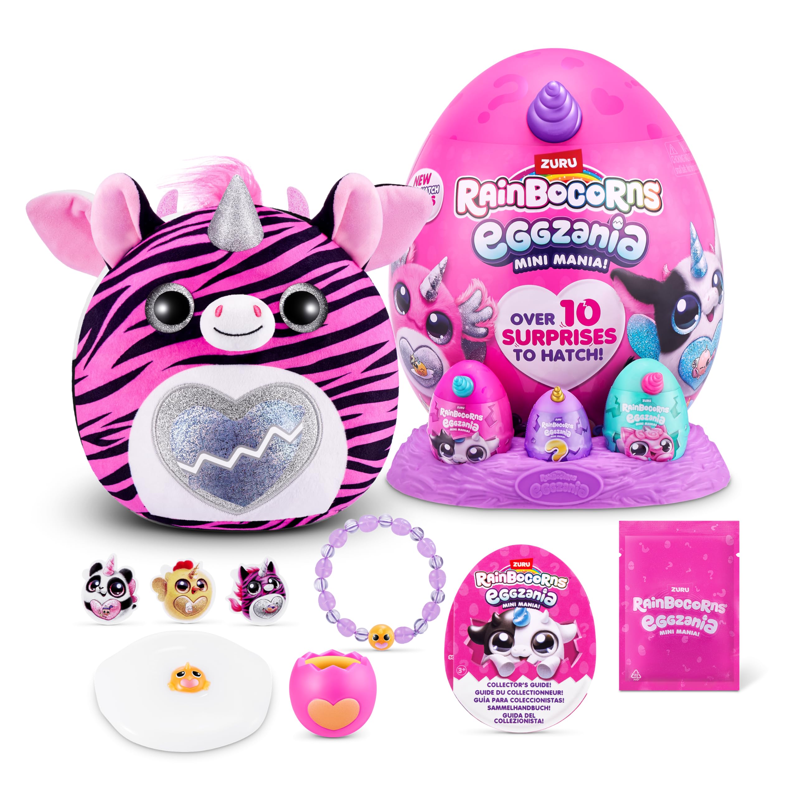 Peluche Rainbocorns Eggzania Mini Mania Zebra Para Niñas - Venta Internacional.