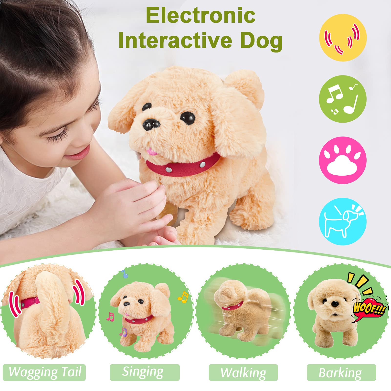 Foto 3 pulgar | Juguete Interactivo De Peluche Koonie Toy Para Perros Que Canta, Camina Y Ladra - Venta Internacional.