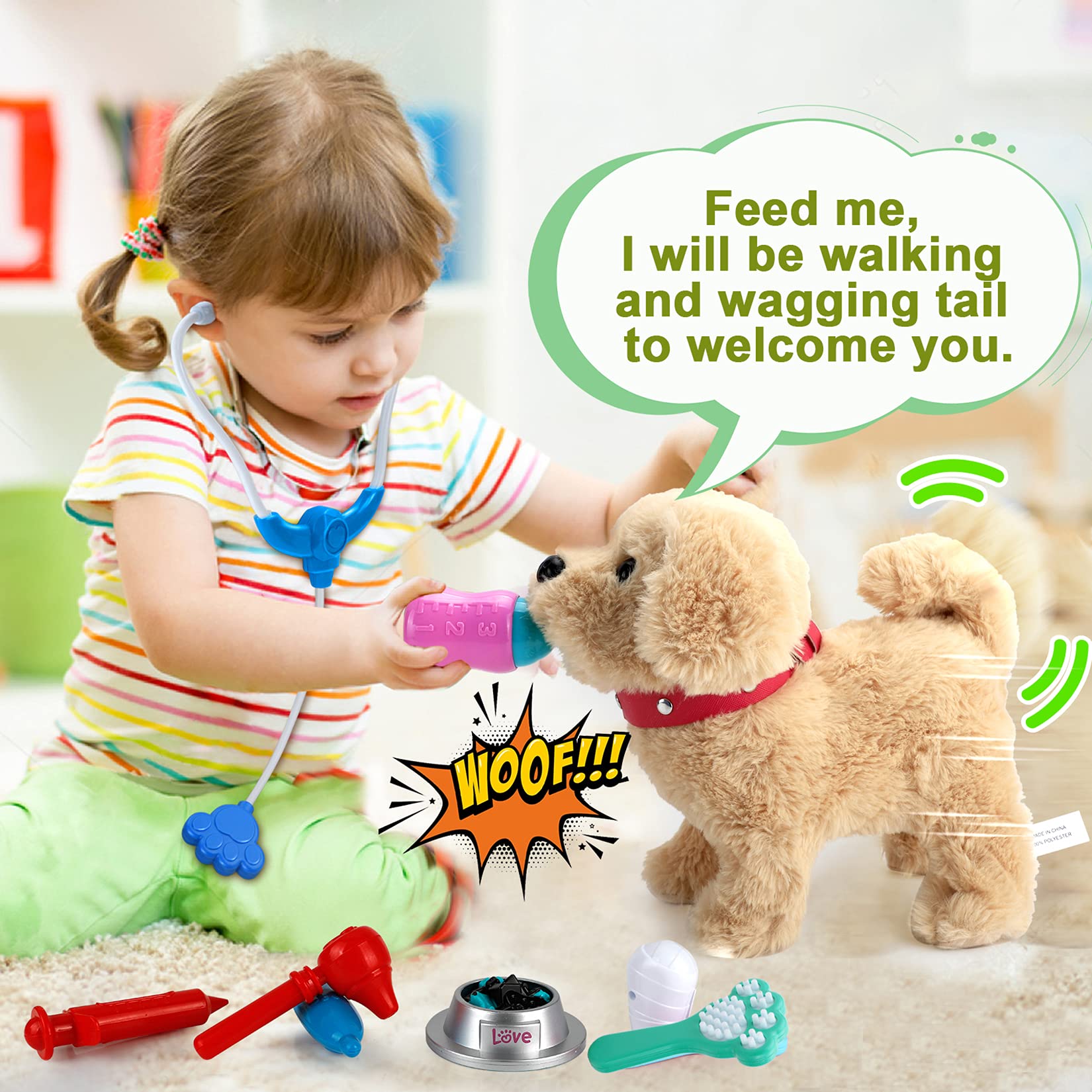 Foto 4 pulgar | Juguete Interactivo De Peluche Koonie Toy Para Perros Que Canta, Camina Y Ladra - Venta Internacional.