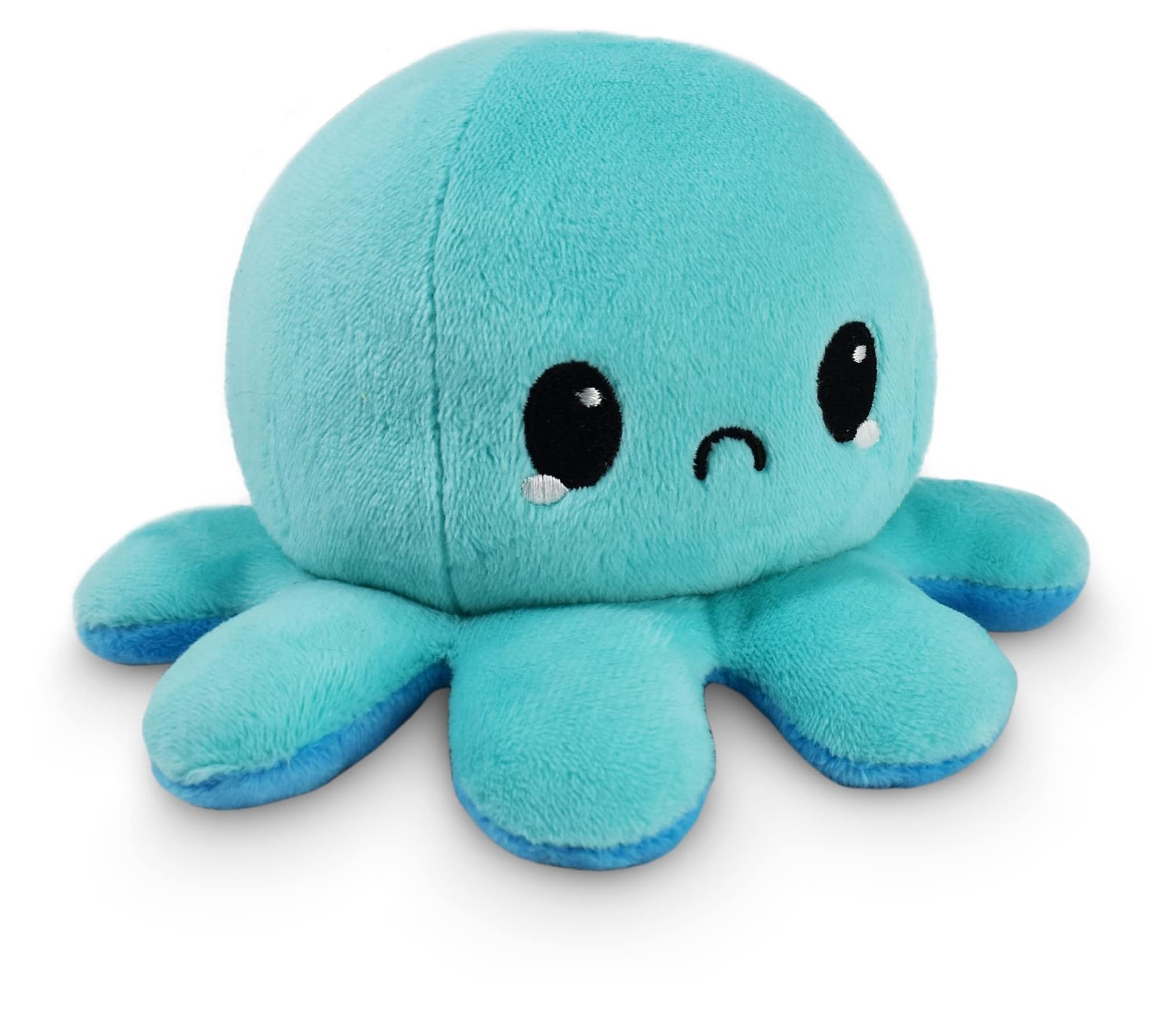 Peluche Teeturtle Reversible Octopus Happy Blue + Sad Light Blue - Venta Internacional.