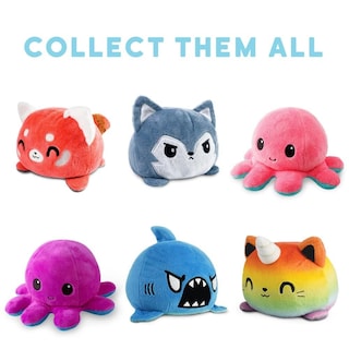 Foto 3 | Peluche Teeturtle Reversible Octopus Happy Blue + Sad Light Blue - Venta Internacional.