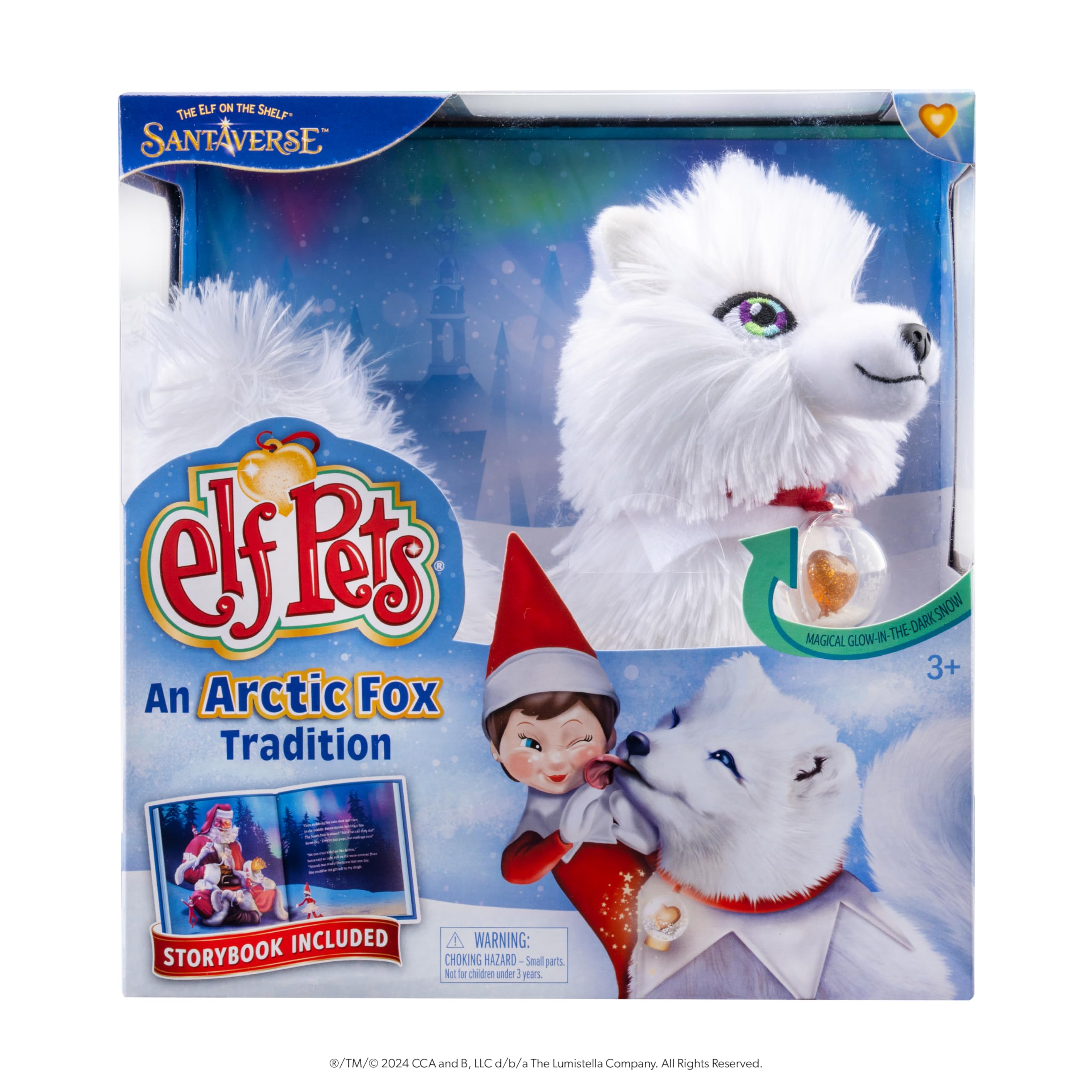 Animal De Peluche Elf Pets Arctic Fox Con Libro De Cuentos Y Globo - Venta Internacional.