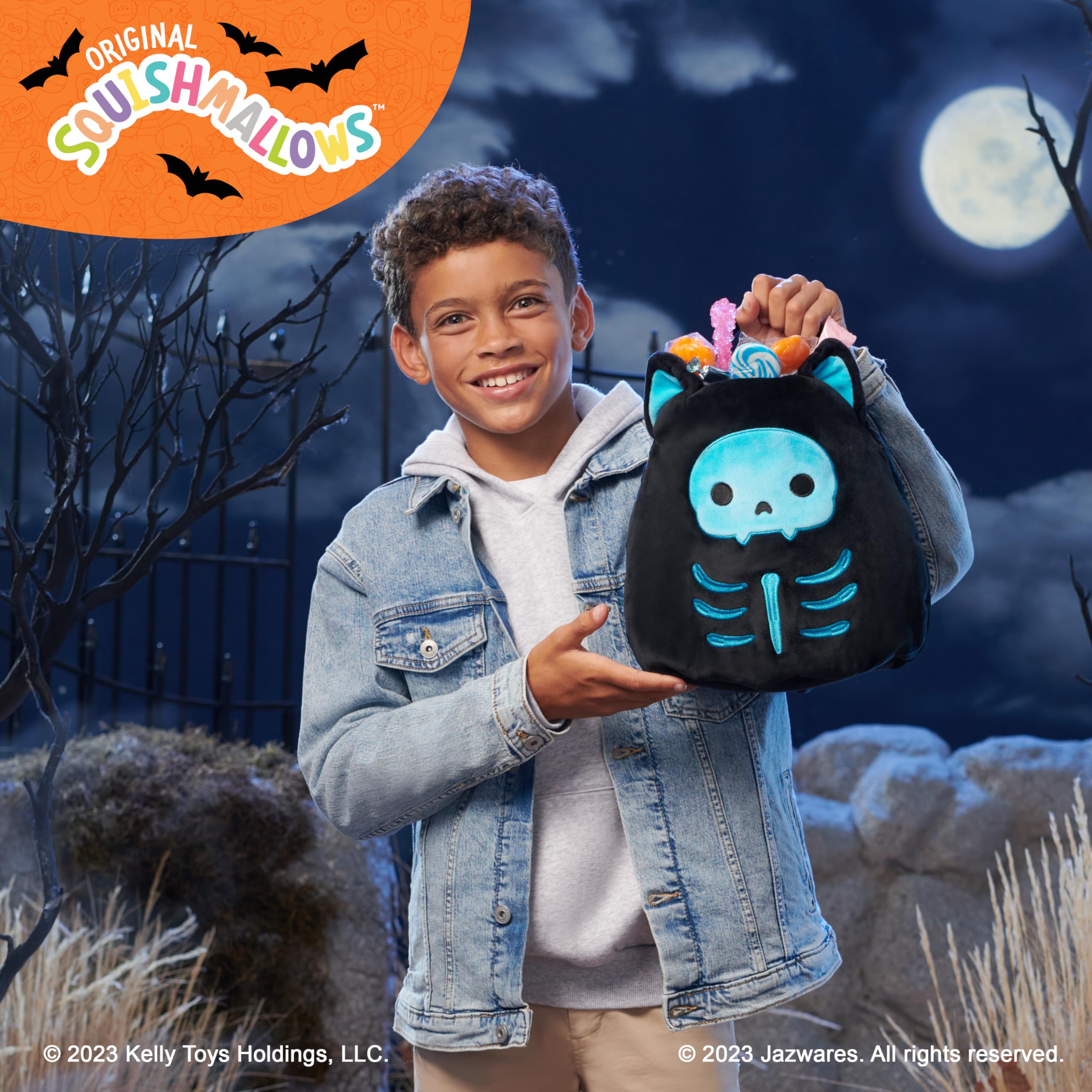 Foto 4 pulgar | Cubo De Golosinas De Peluche Squishmallows Original Stump Skeleton Cat - Venta Internacional.