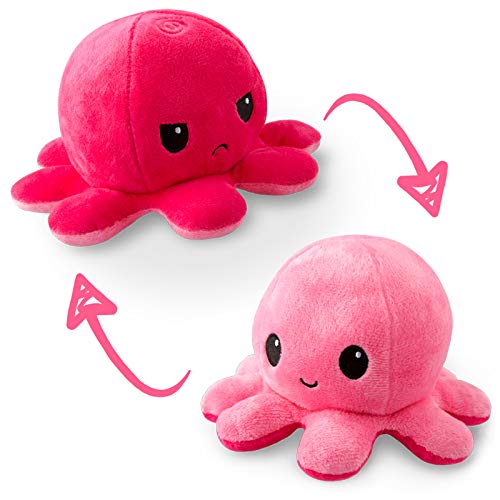 Pulpo Reversible Plushie Teeturtle, Rosa Claro Y Rosa Oscuro, 10 Cm - Venta Internacional.