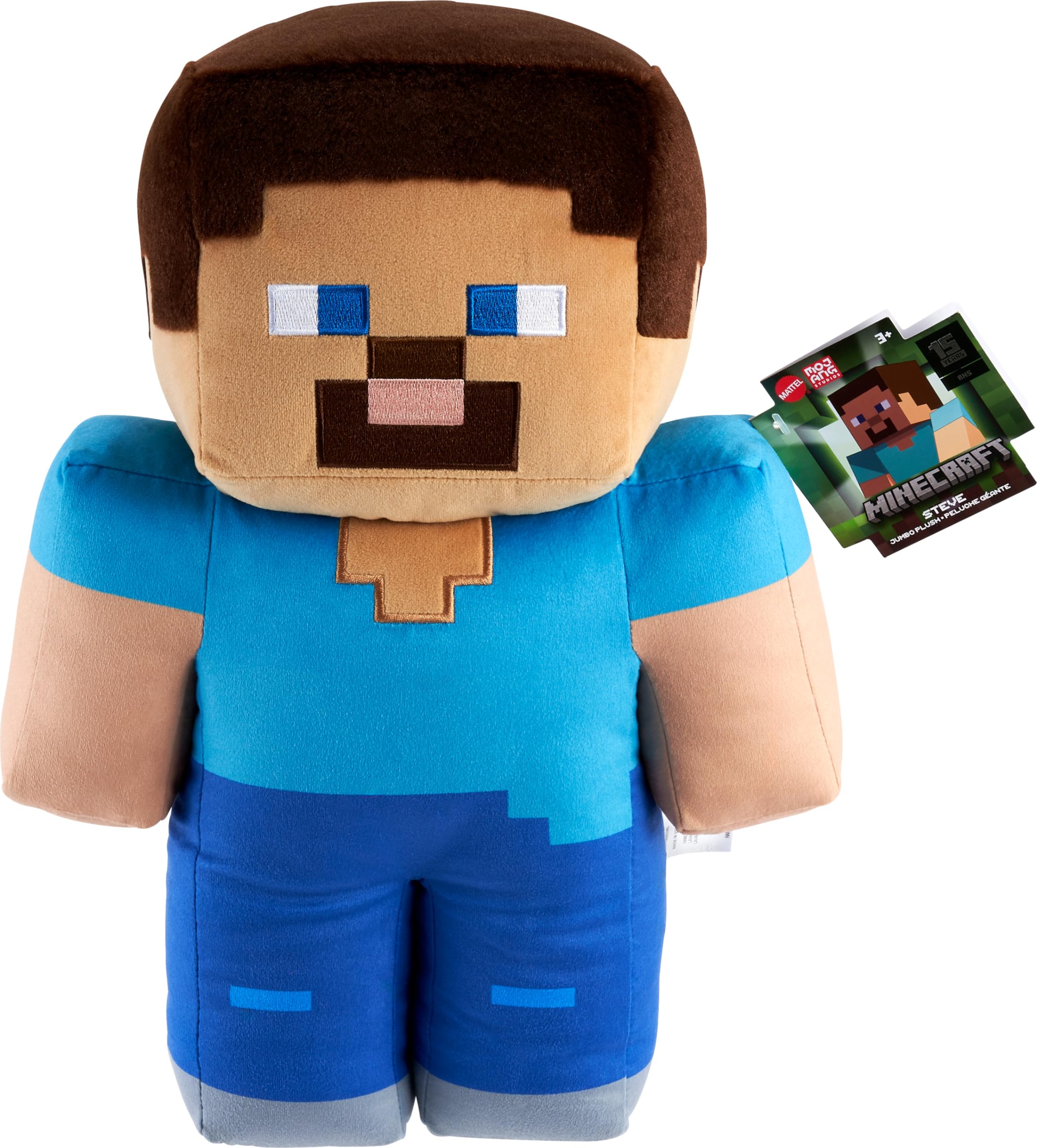 Foto 1 | Figura De Peluche Mattel Minecraft Steve De 40 Cm Con Juego Auténtico - Venta Internacional.