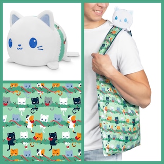 Foto 2 | Bolsa De Mano De Peluche Con Forma De Tortuga, Guirnalda Navideña Y Gatitos - Venta Internacional.