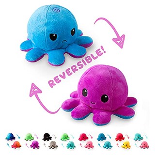 Foto 2 | Pulpo Reversible Pushie Teeturtle, Rosa Claro, Feliz Y Guiño Rosa Oscuro - Venta Internacional.