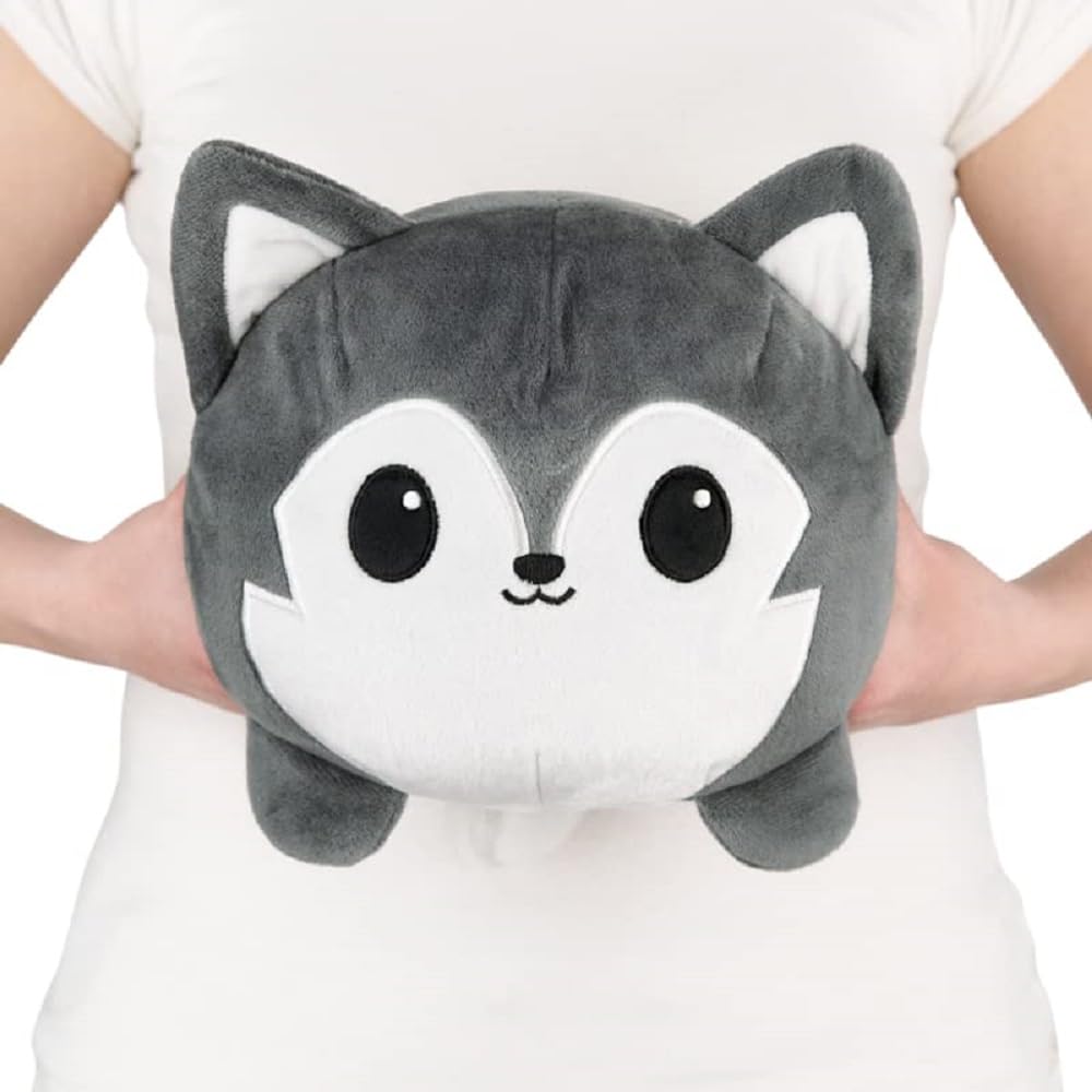 Juguete De Peluche Teeturtle Original, Reversible, Big Wolf, Gris - Venta Internacional.