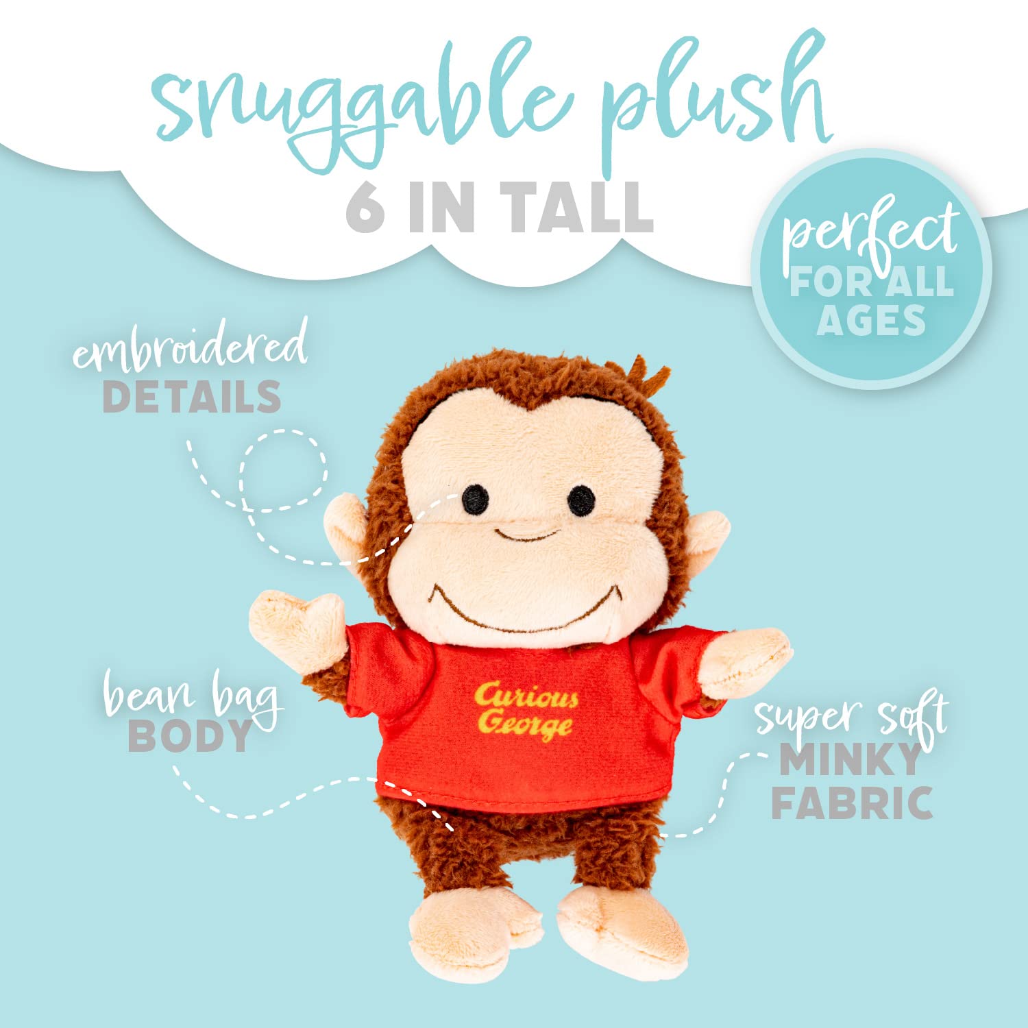 Foto 4 pulgar | Peluche De Peluche Curious George Cuteeze Monkey, 18 Cm, Para Niños - Venta Internacional.