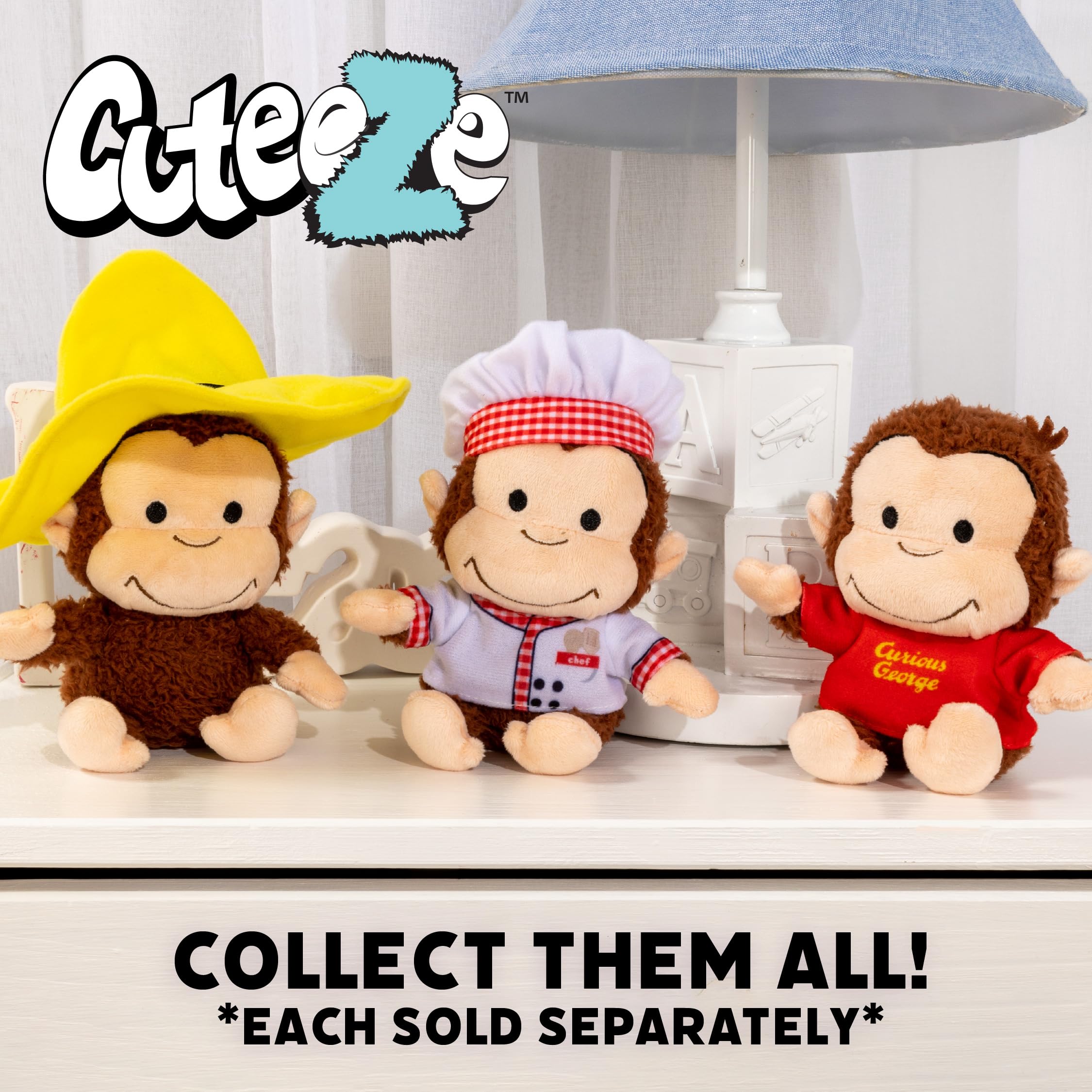 Foto 6 pulgar | Peluche De Peluche Curious George Cuteeze Monkey, 18 Cm, Para Niños - Venta Internacional.