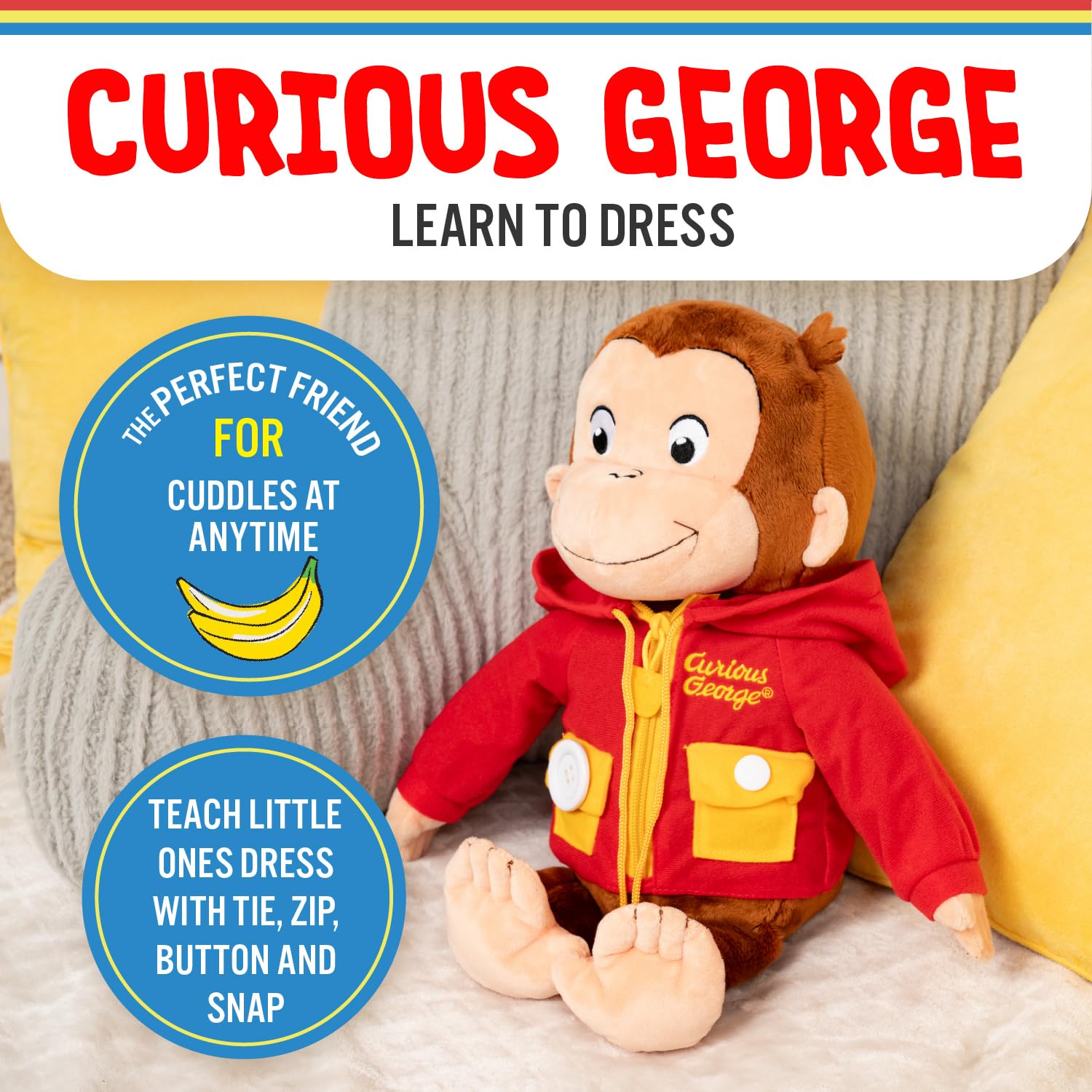 Foto 3 pulgar | Animal De Peluche Preferido Por Los Niños: Curious George Aprende A Vestirse - Venta Internacional.